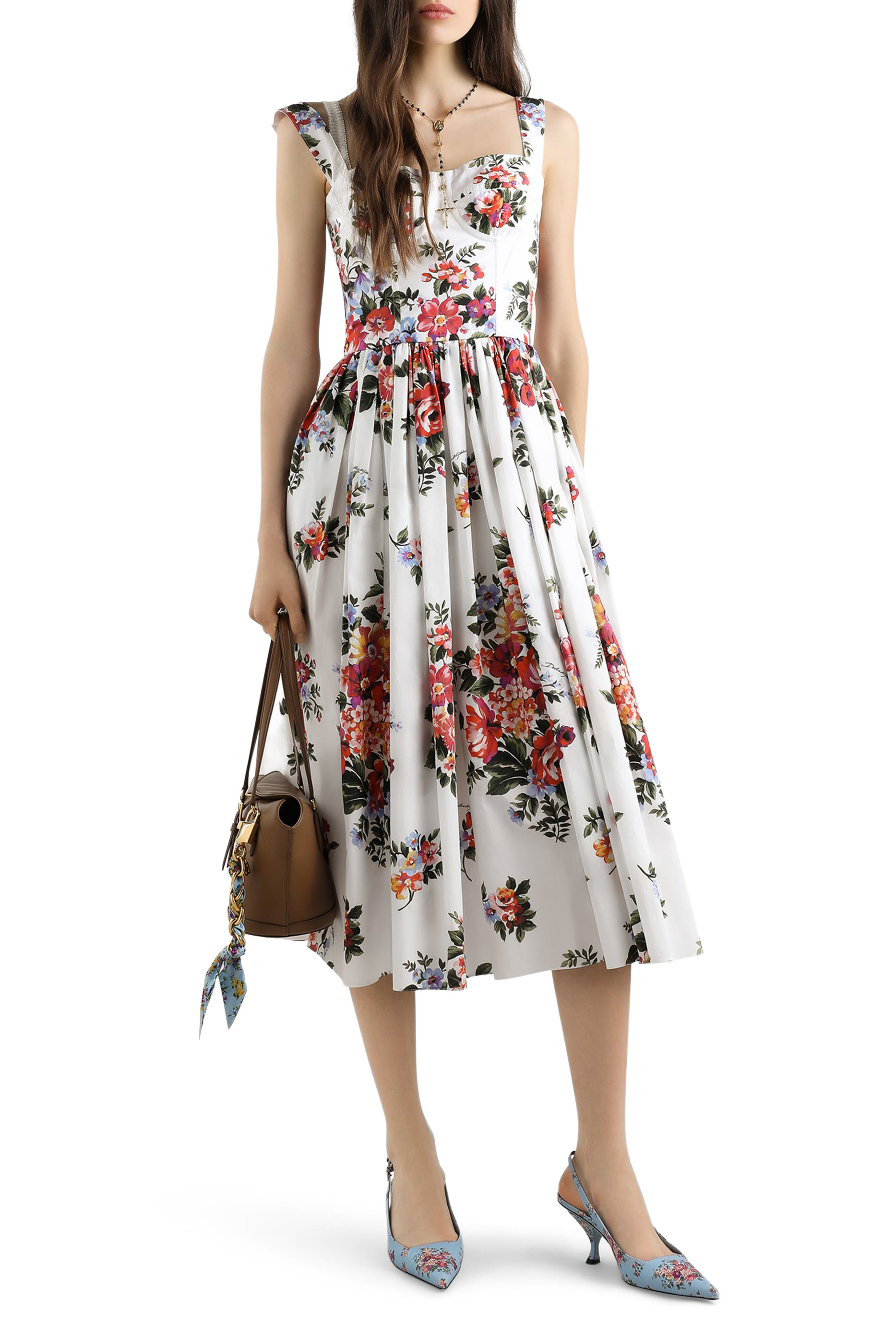 Floral-Print Midi Dress