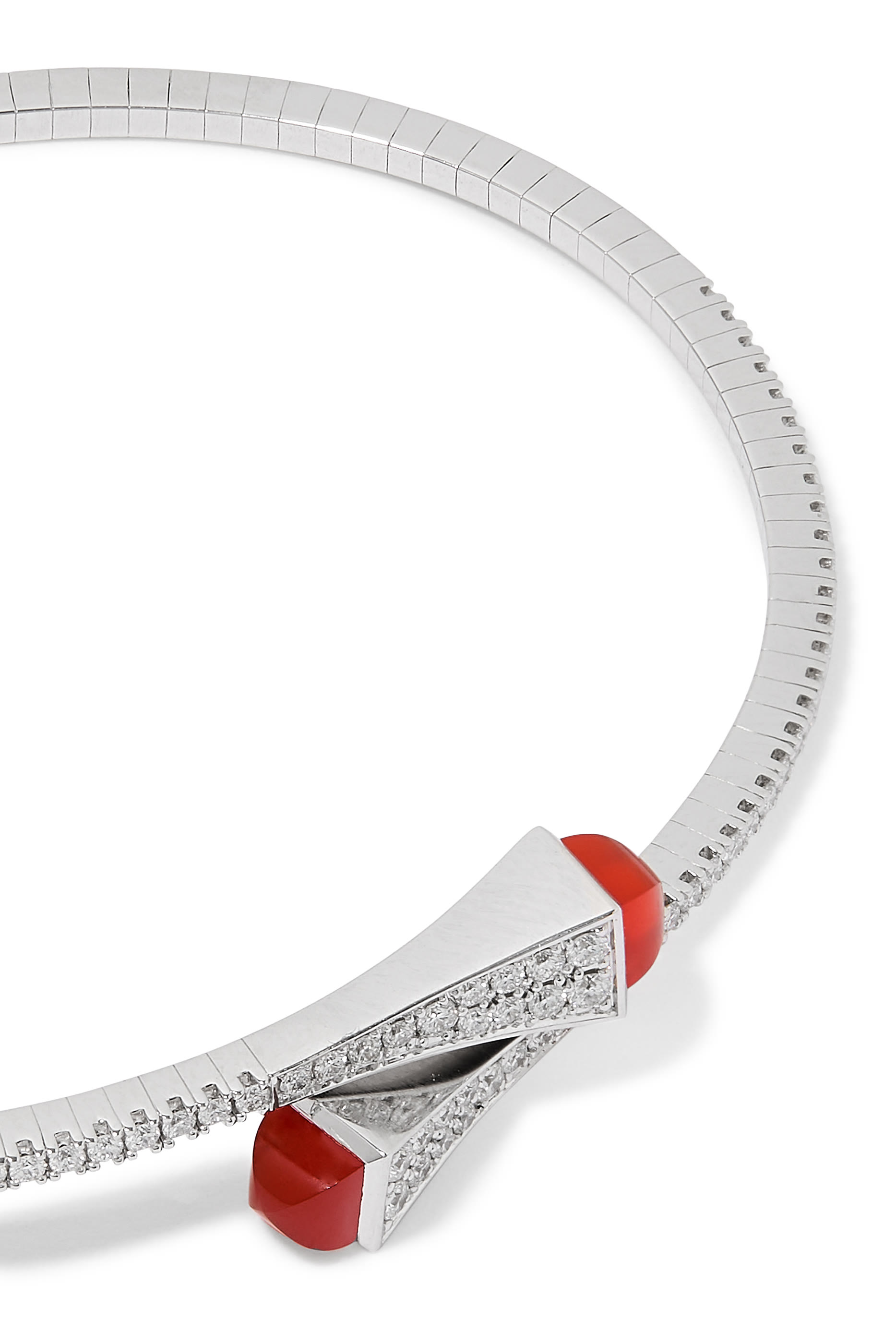 Cleo Diamond Slip-On Bracelet In Red Agate