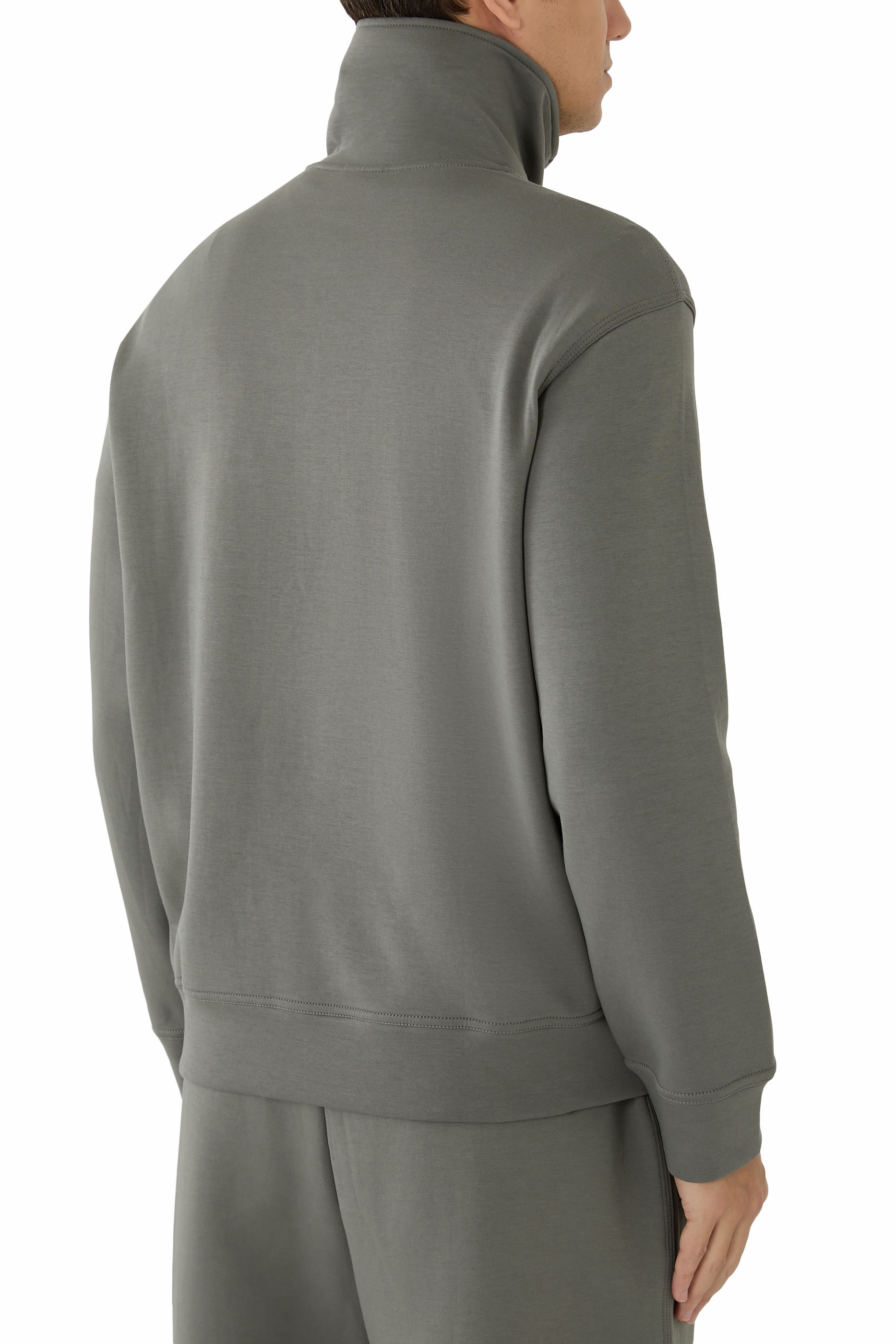 Ninety-One Logo High-Neck Half-Zip Sweatshirt