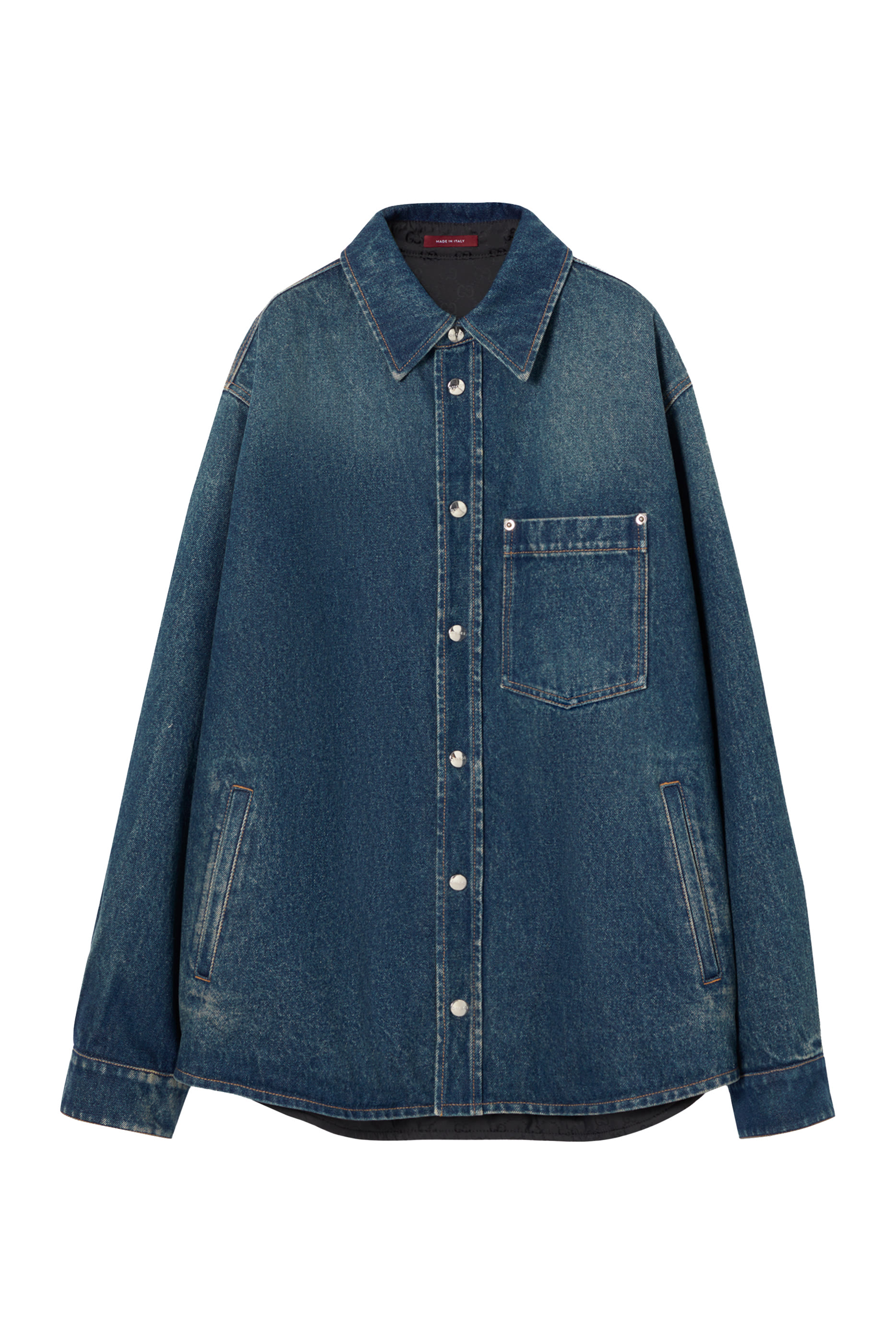 Reversible Padded Denim and Nylon Shirt