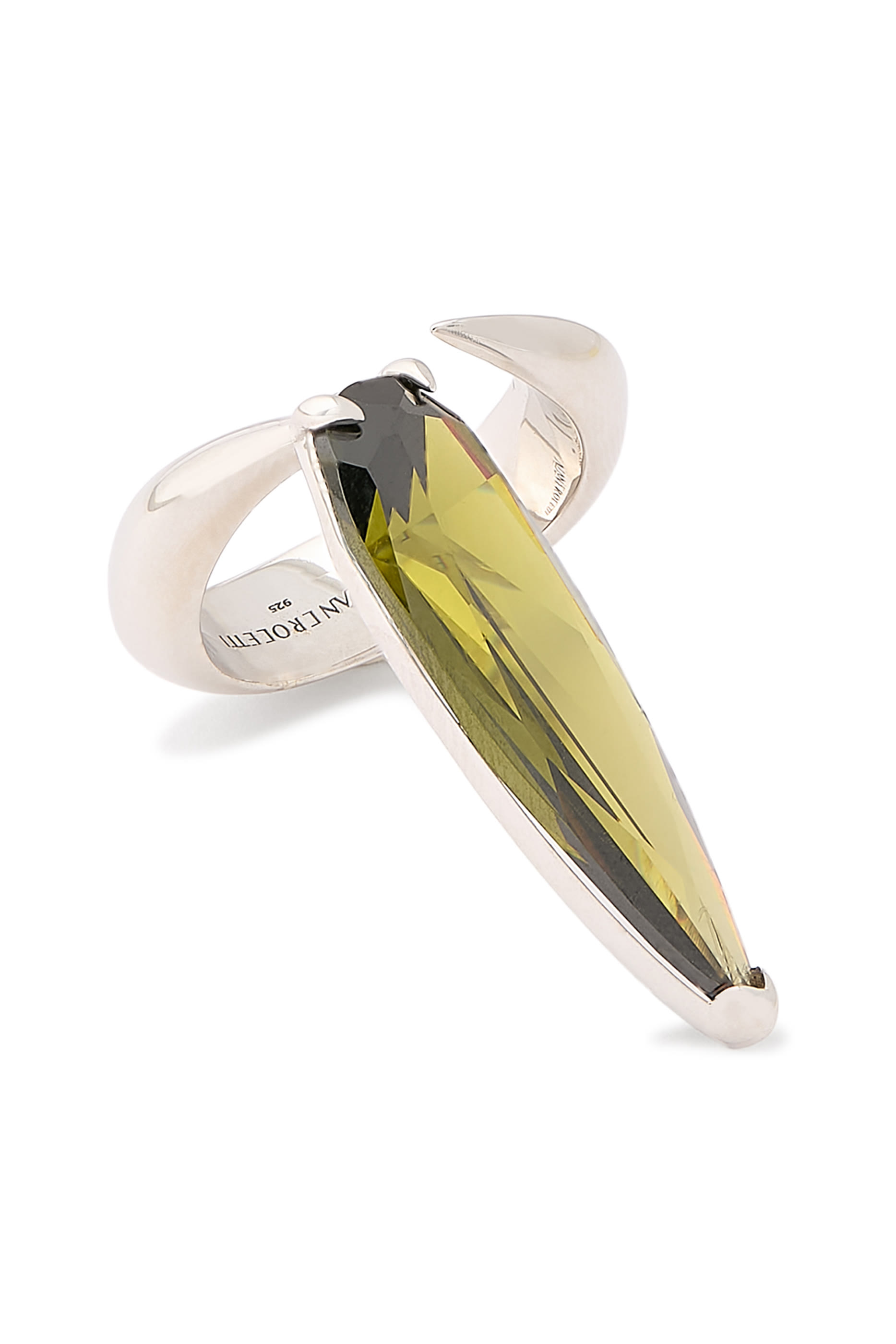 Crystal Sharp Alien Ring, 925 Sterling Silver & Crystal