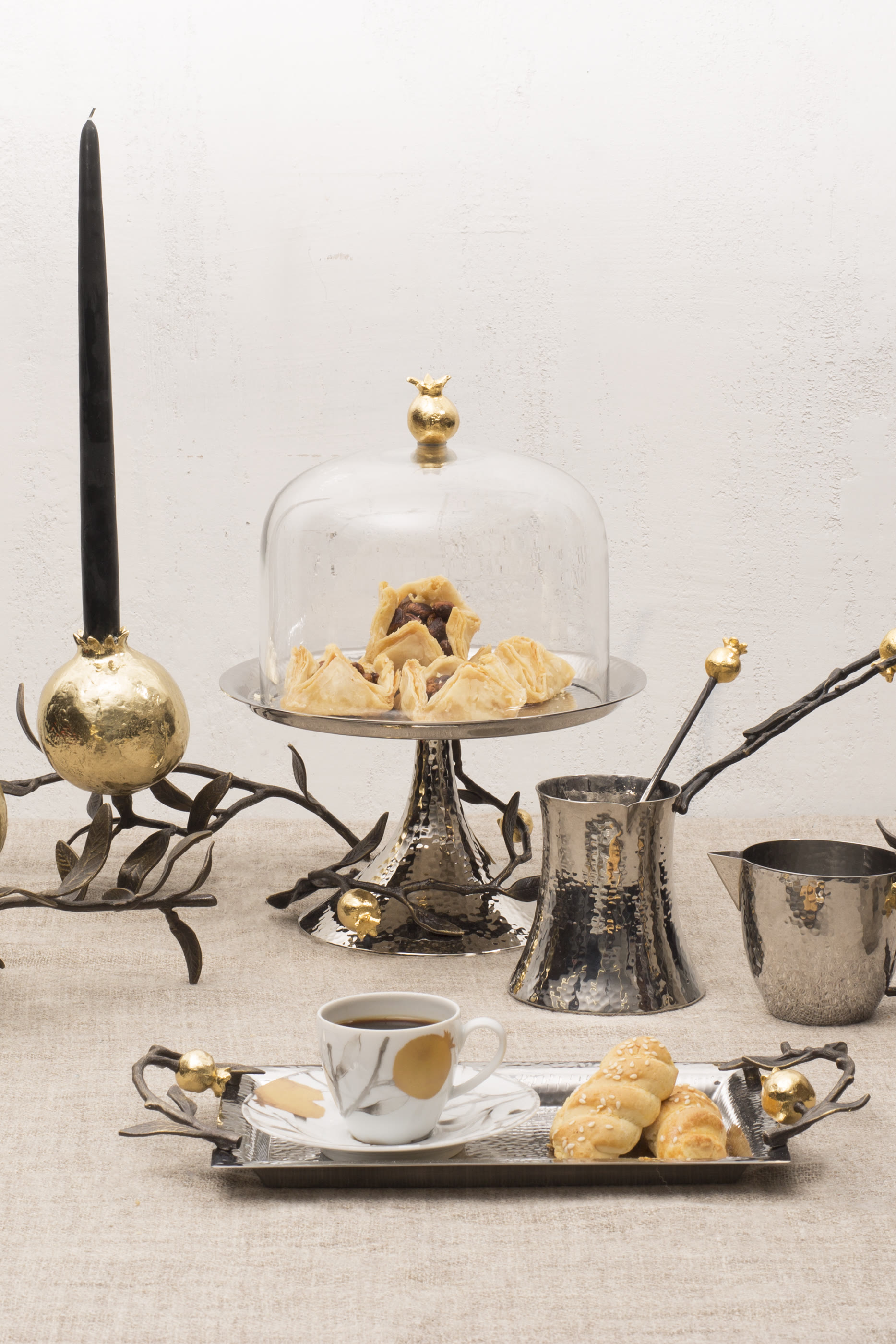 Pomegranate Coffee Pot and Spoon