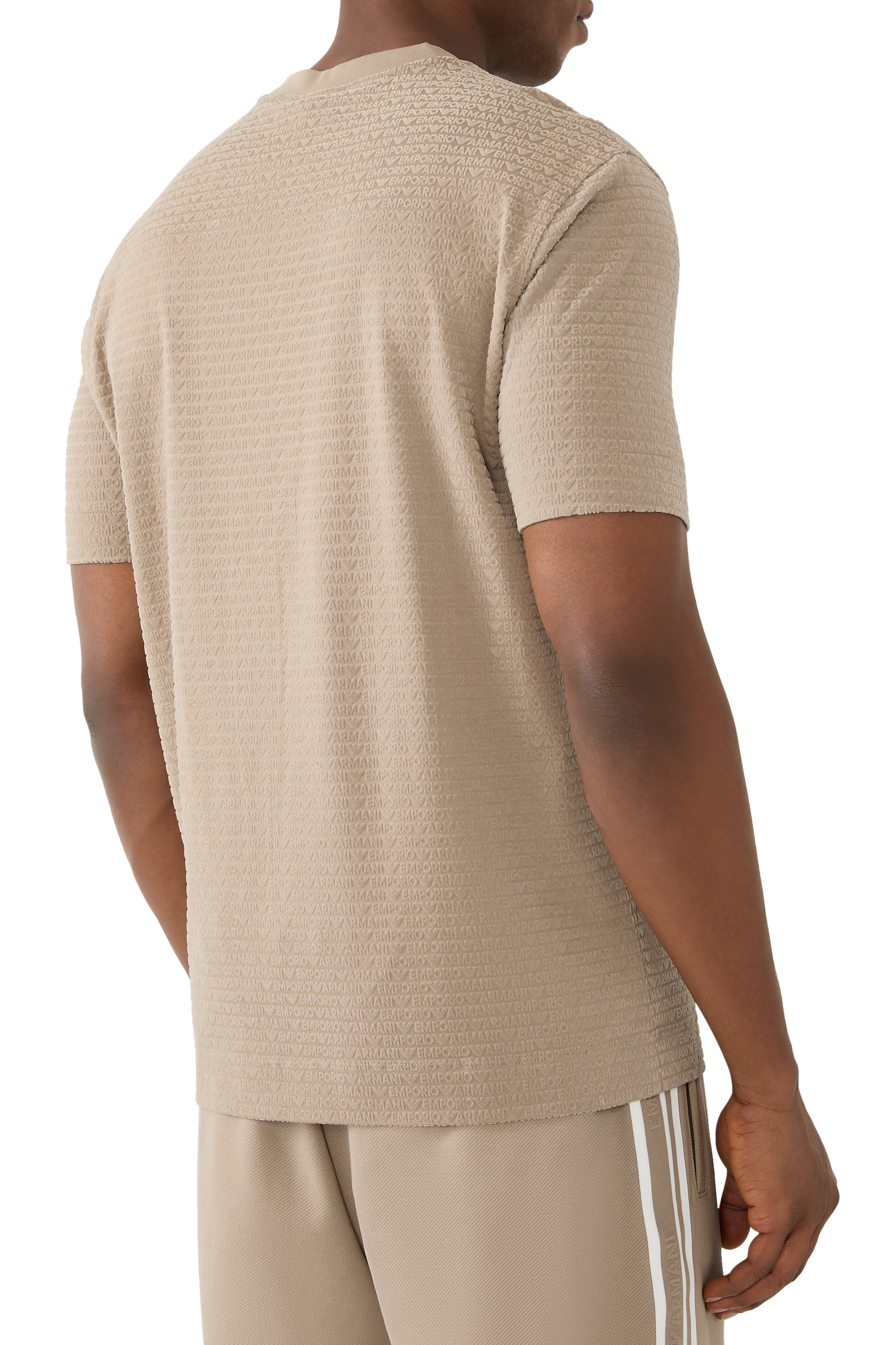 All-Over Flocked Logo Lettering T-Shirt