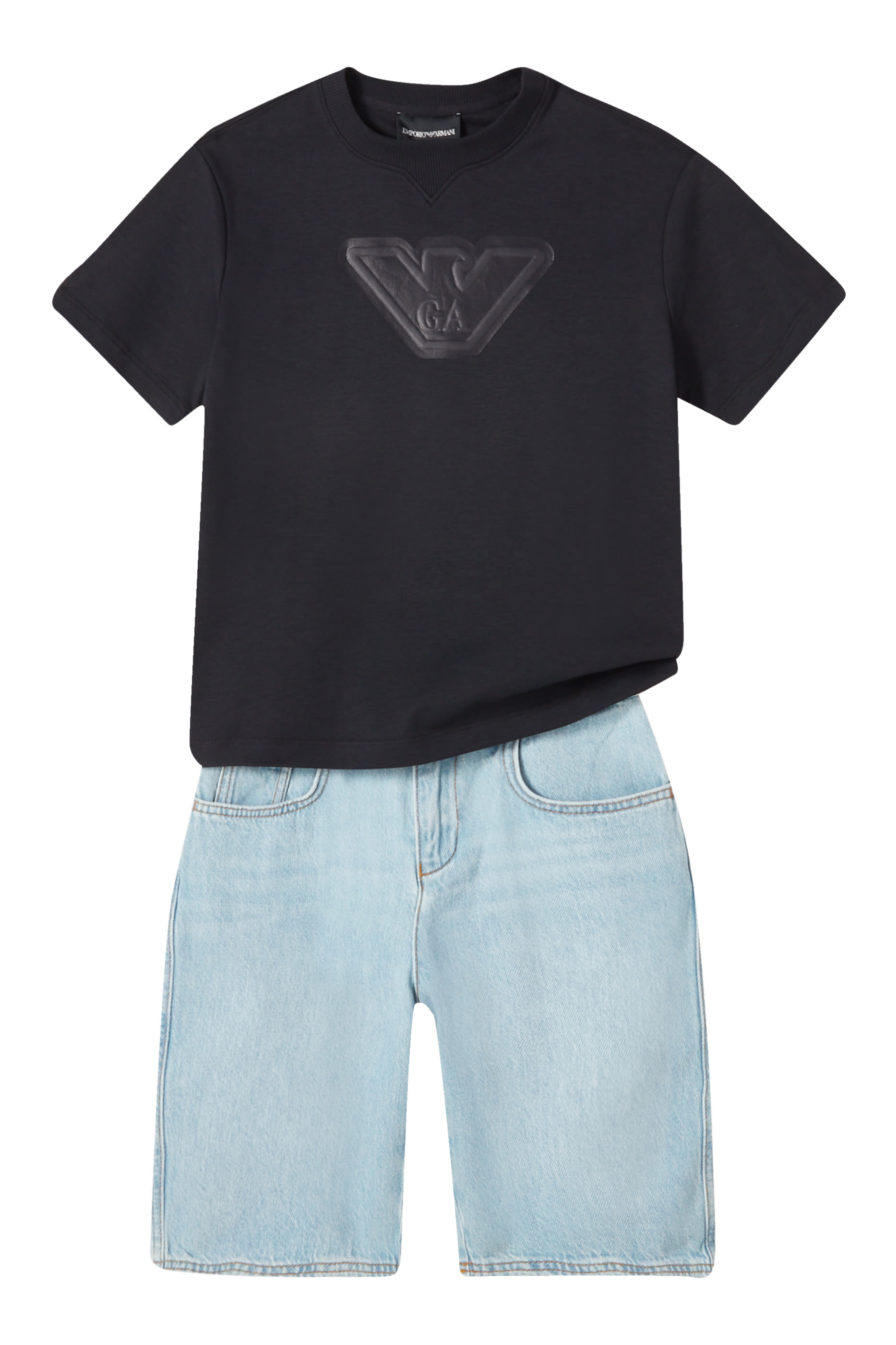 Kids  5 Pockets Denim Bermuda Shorts
