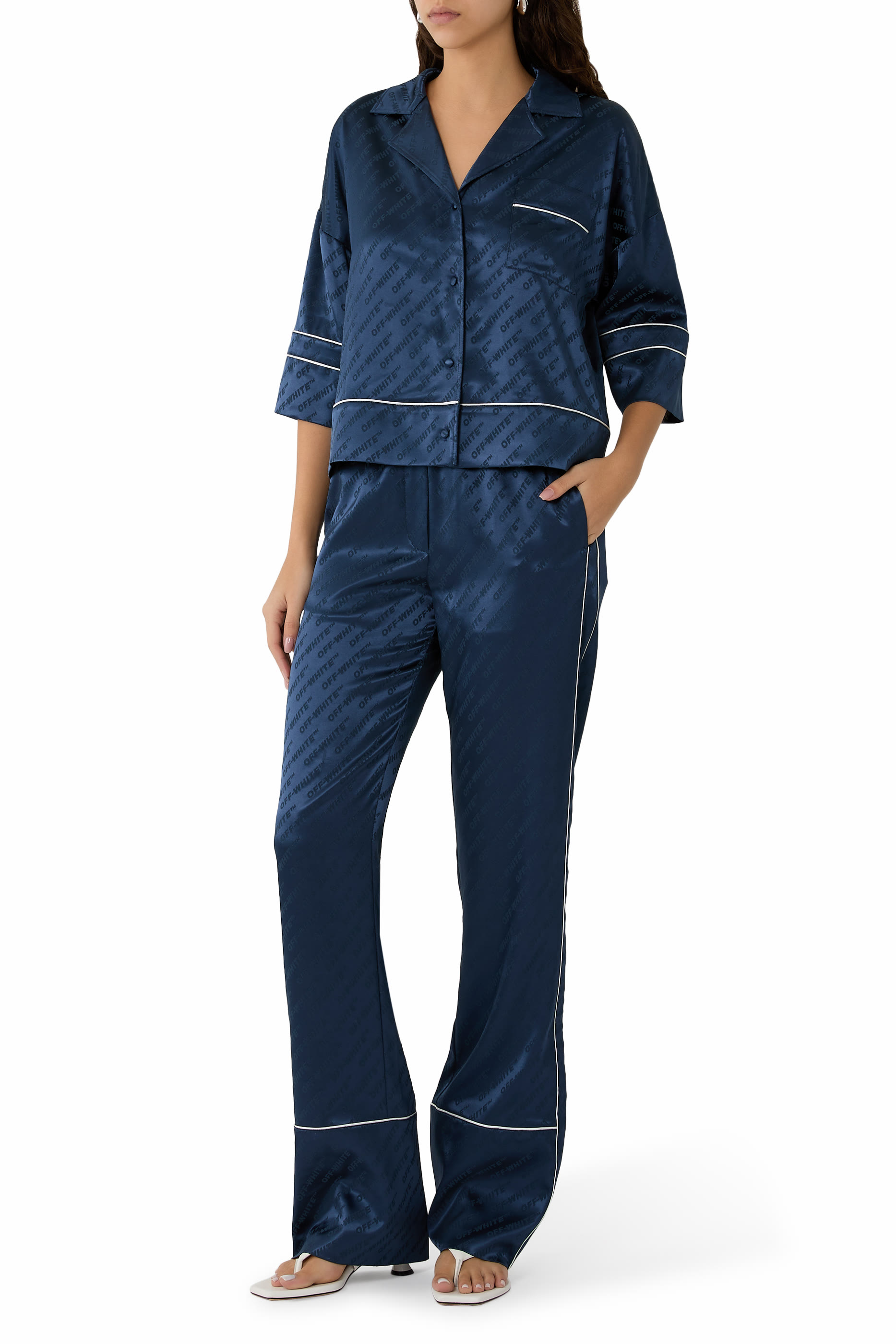 Jacquard Satin Pajama Shirt