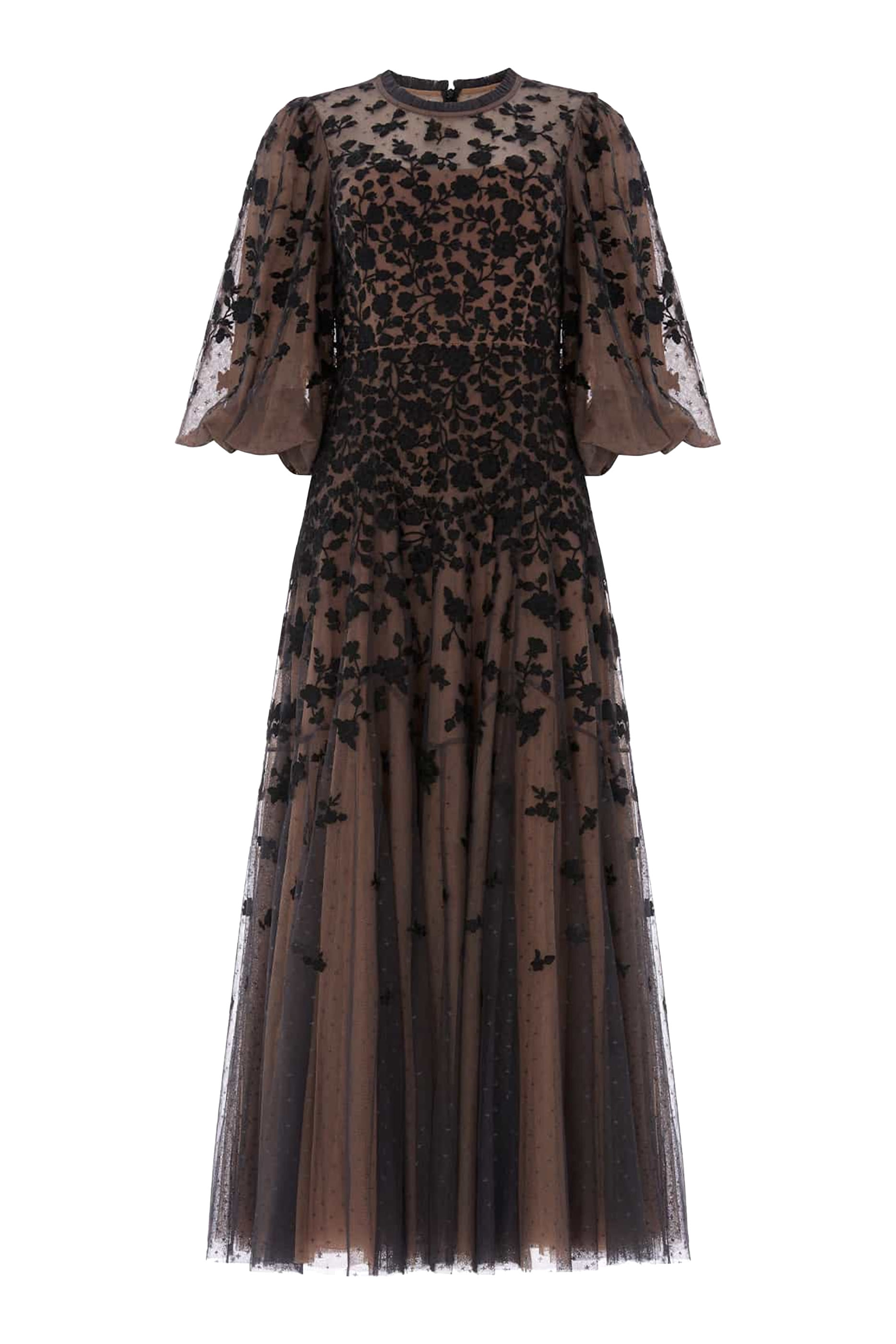 Sylvia Rose Round Neck Ankle Gown