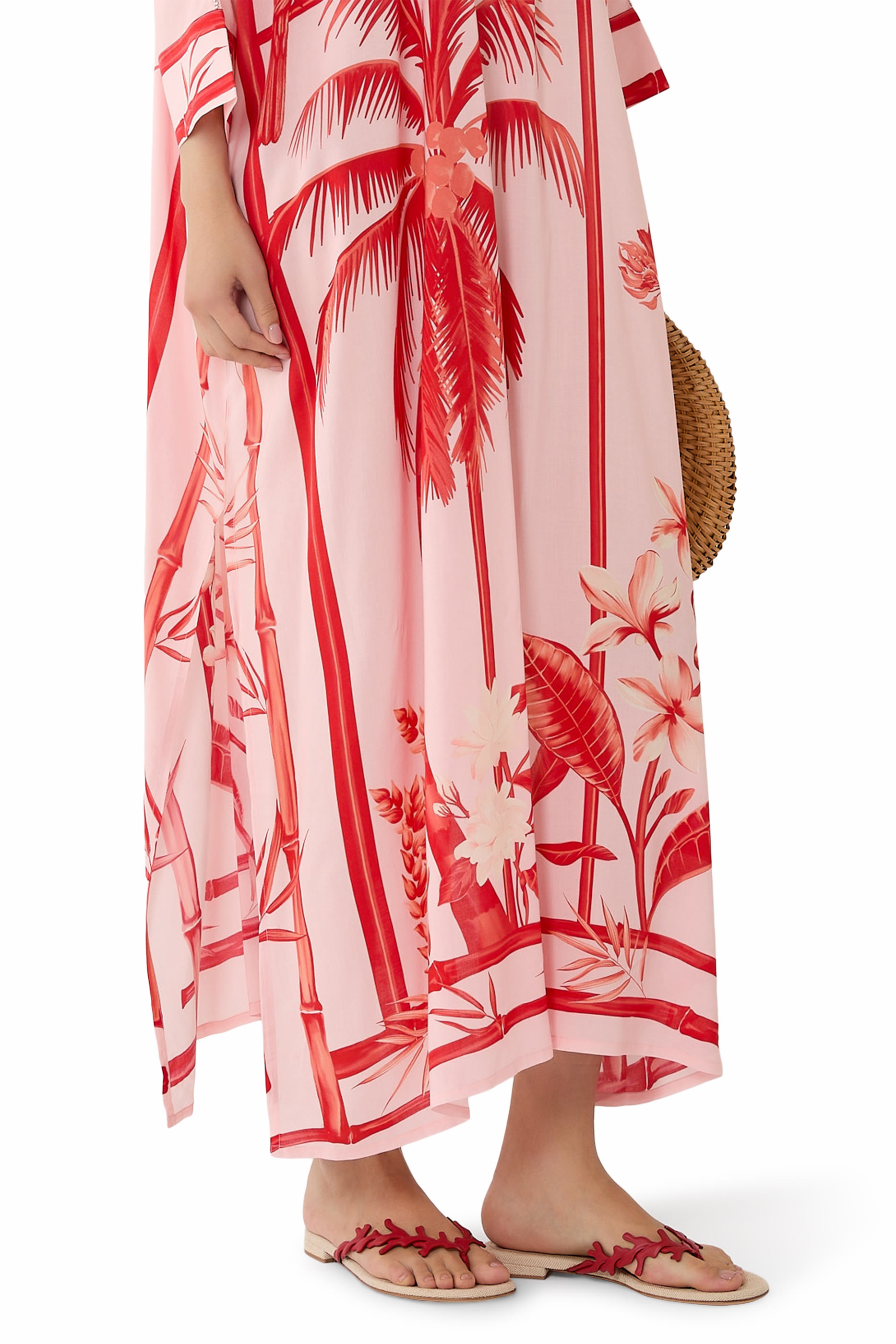 Ocean Leather Flat Slide Sandals