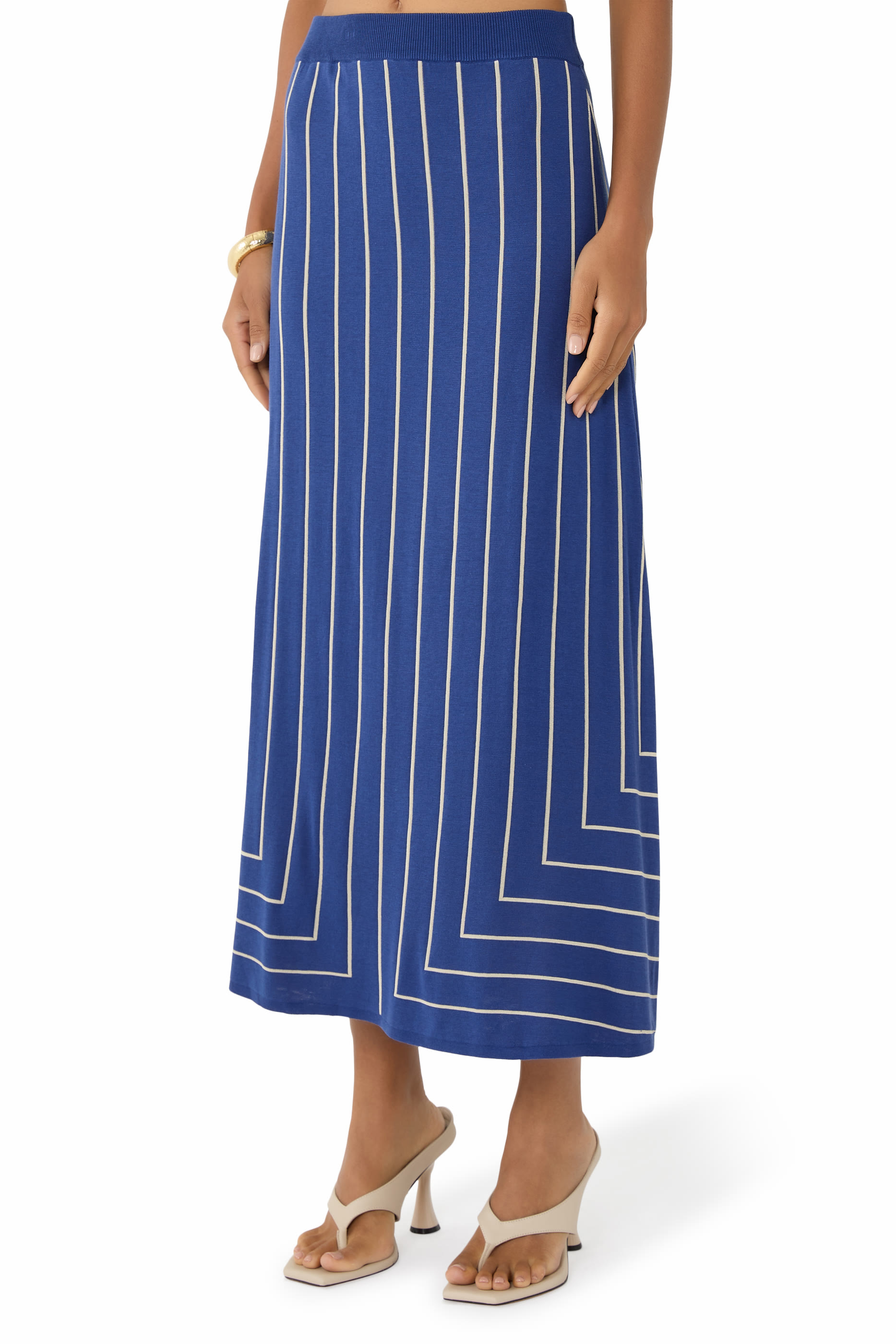 Geometric Jacquard Silk Blend Skirt