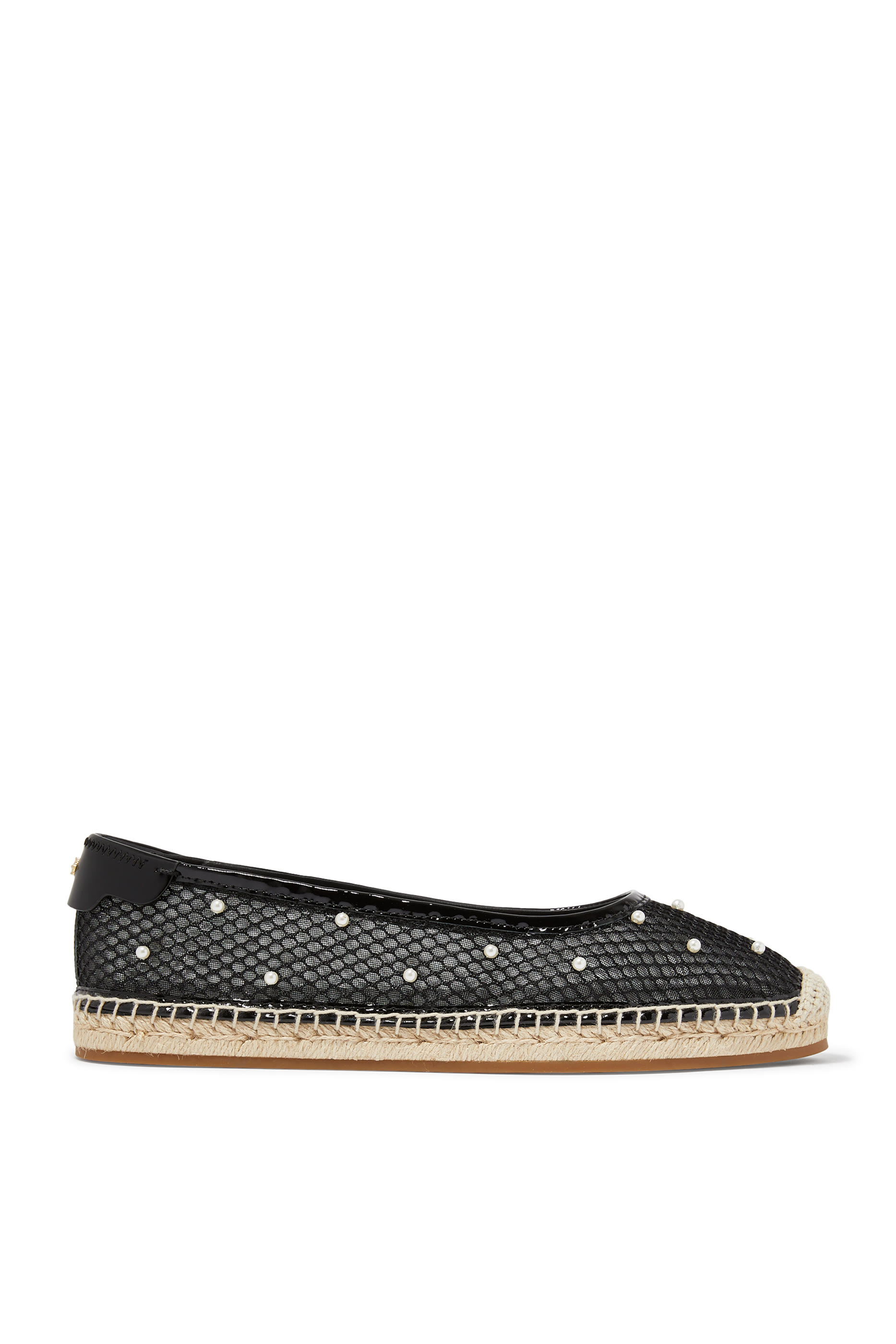 Pearl Fishnet Espadrille Ballet Flats