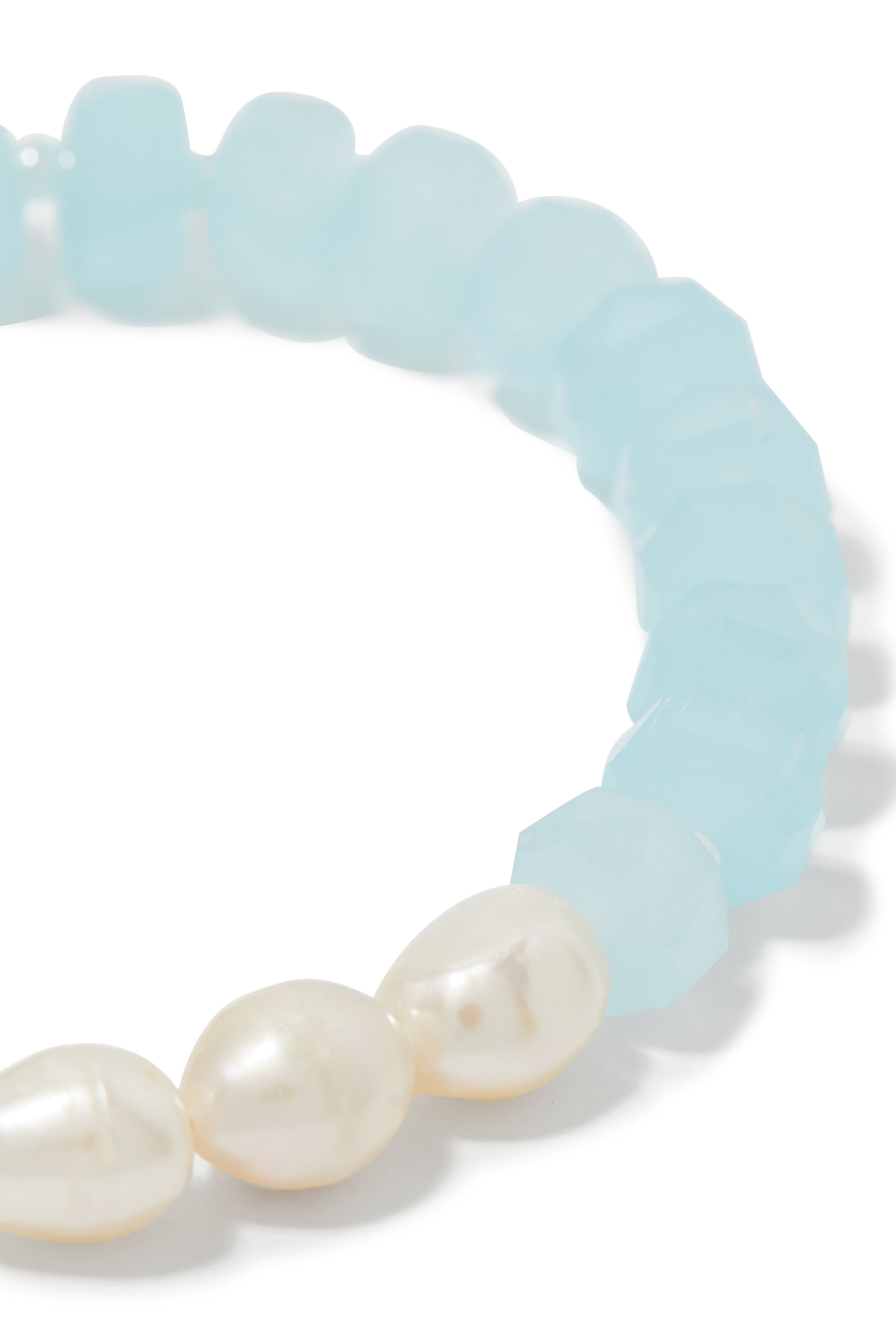 Ropes and Knots Toggle Bracelet, Plated Metal & Glass Bead, Freshwater Pearl, Cubic Zirconia