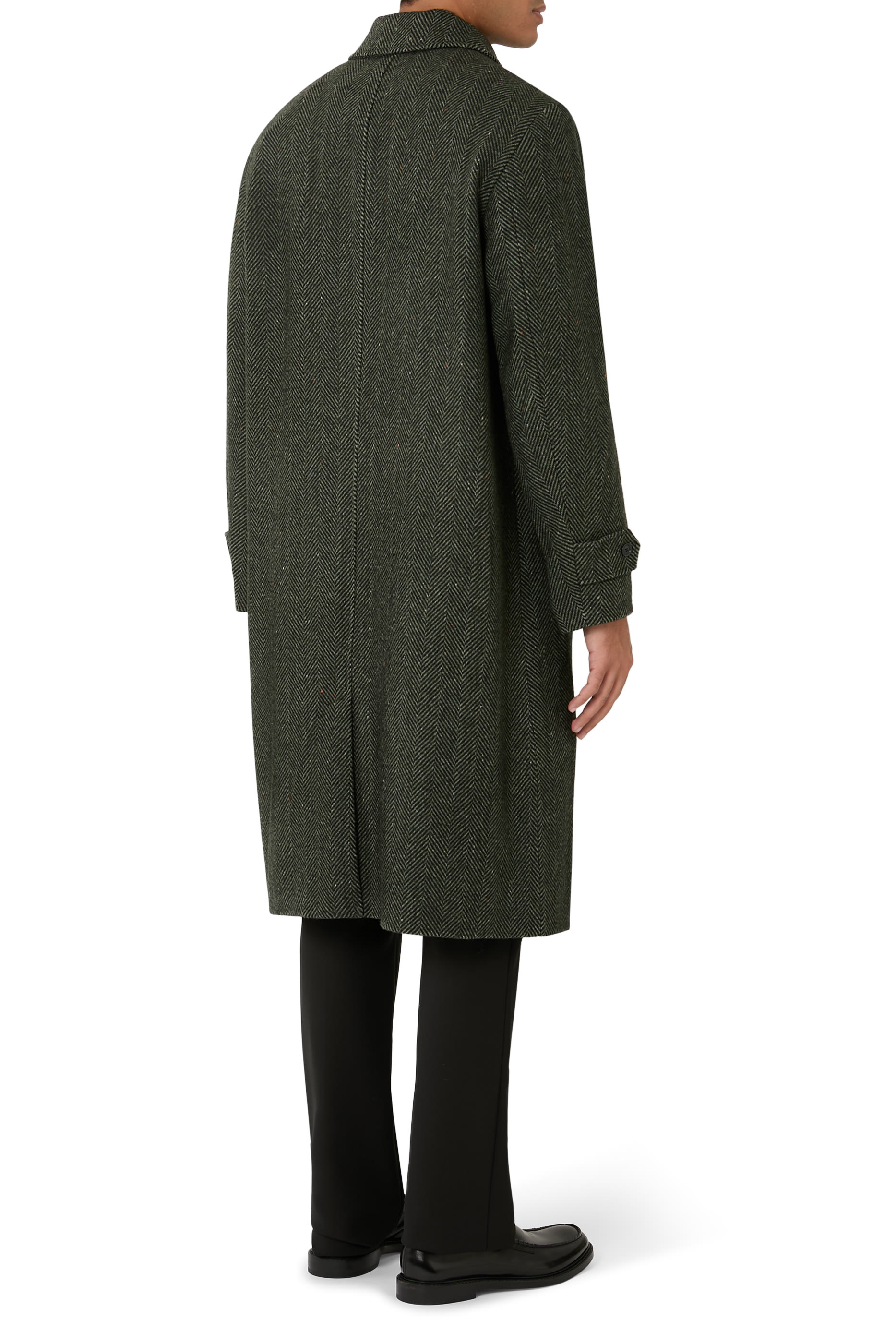 Maximilian Herringbone Wool Coat