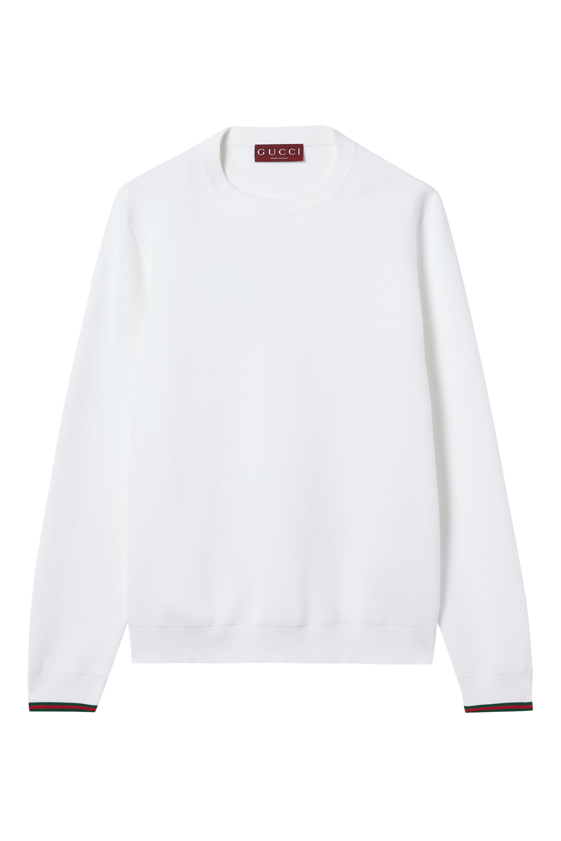 Cotton Piquet Sweater with Web