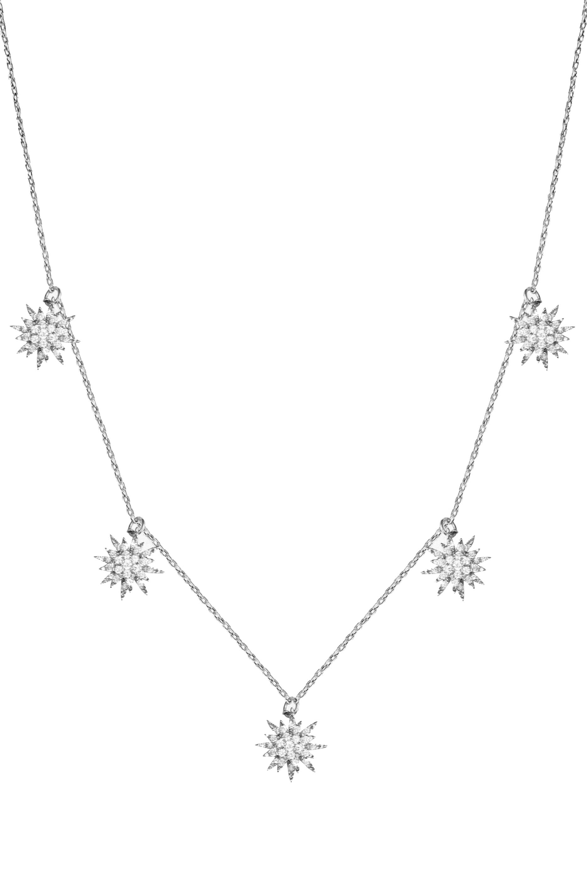 Soleil Large Tassels Necklace, 18K White Gold & Diamonds