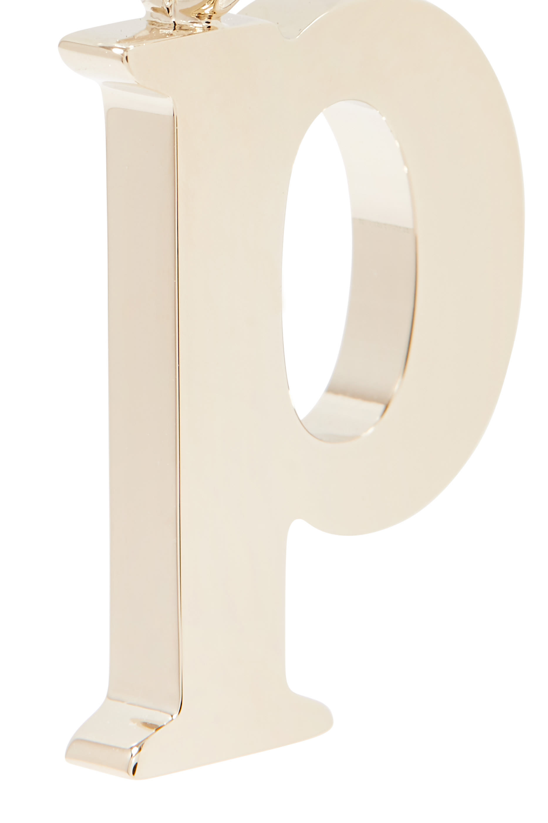P Alphabet Charm, Brass
