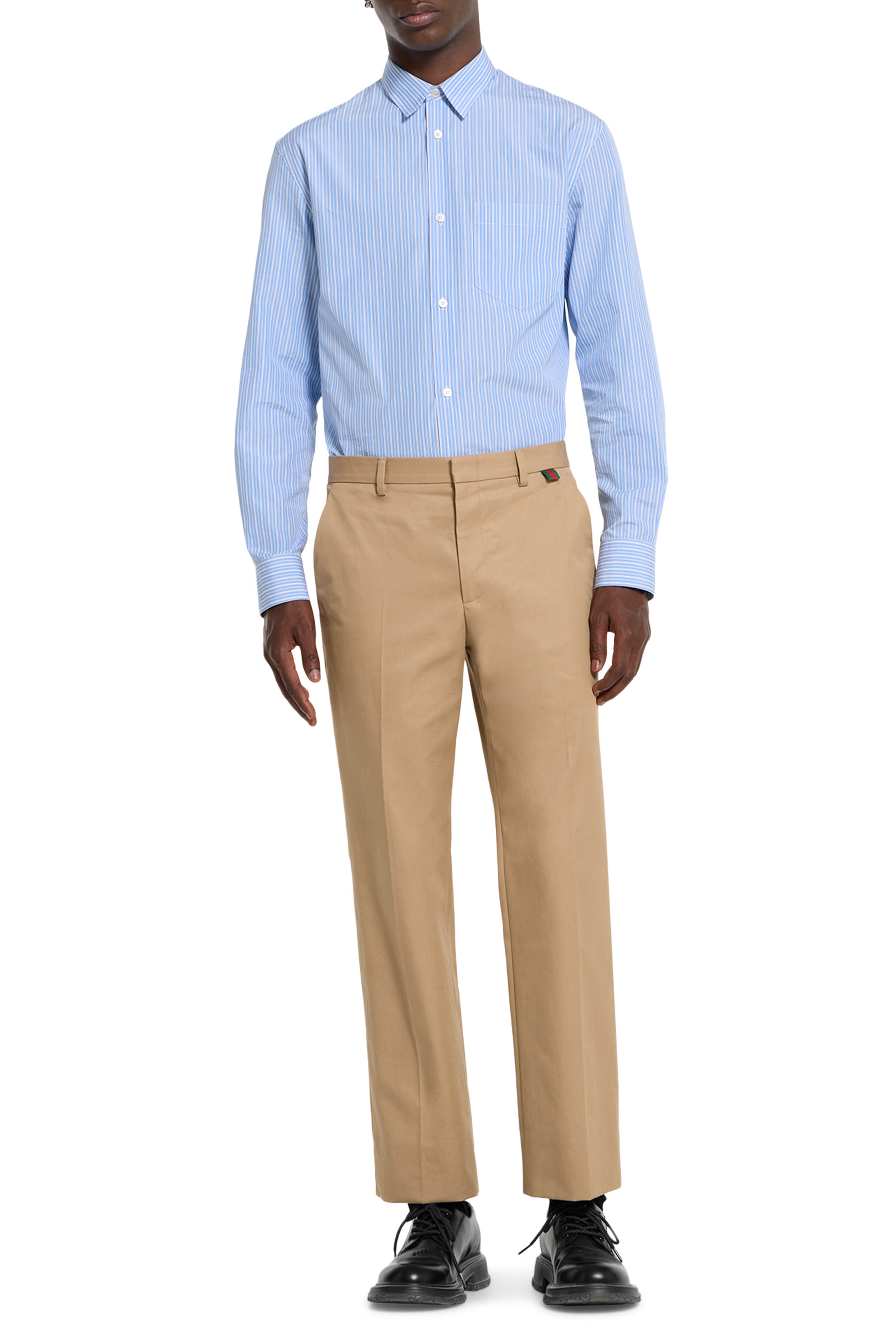 Web Detail Cotton Twill Trousers