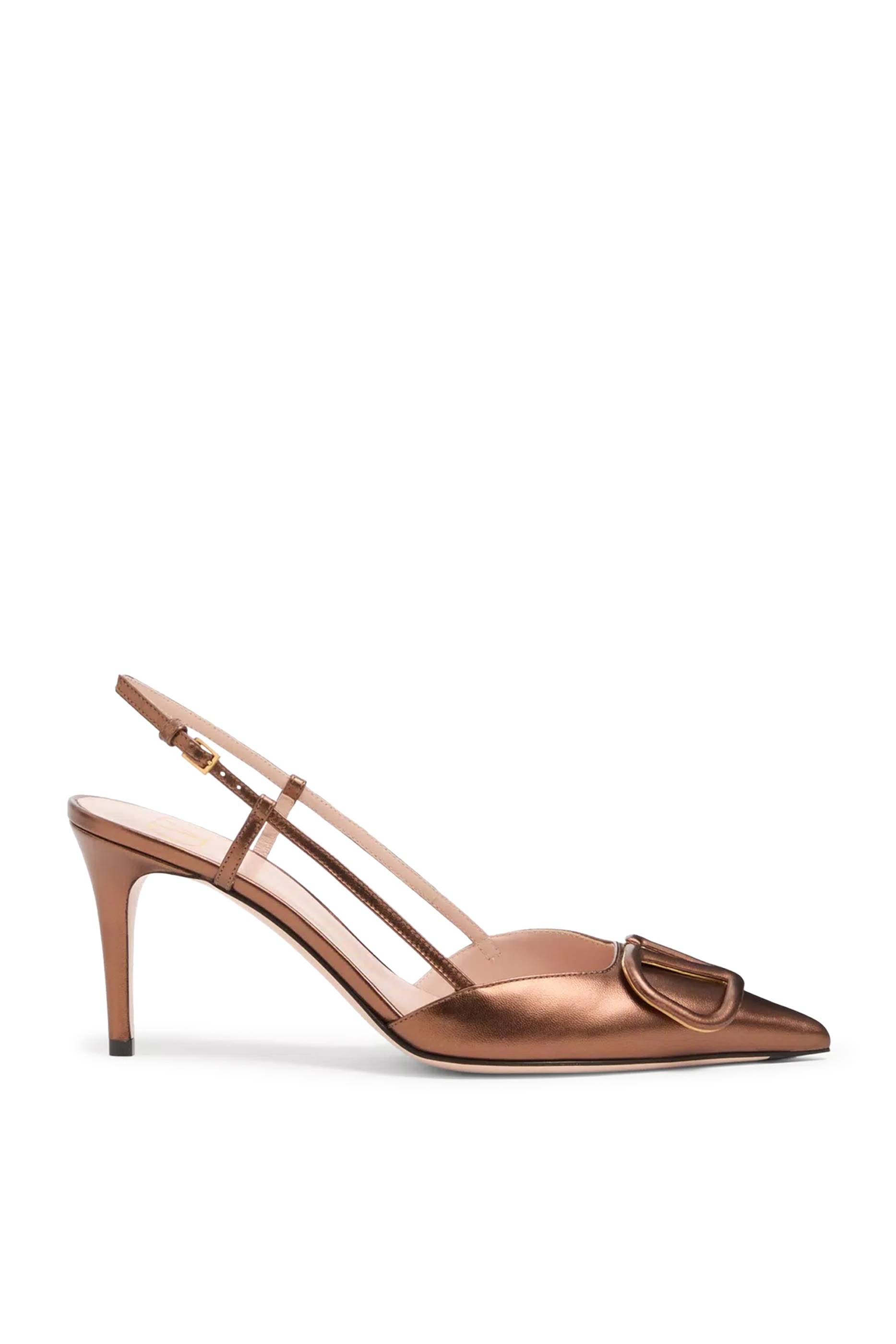 VLogo Signature 80 Slingback Pumps in Laminated Nappa Leather