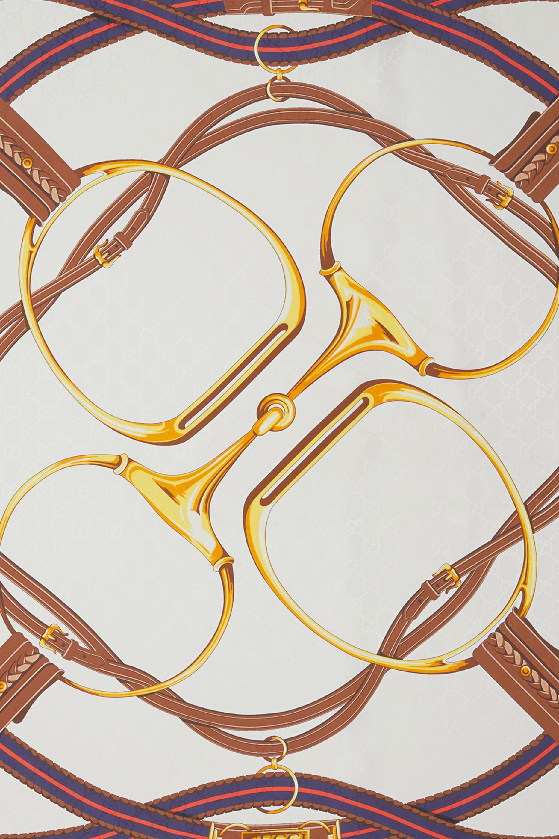 Horsebit Print Silk Carr&eacute;