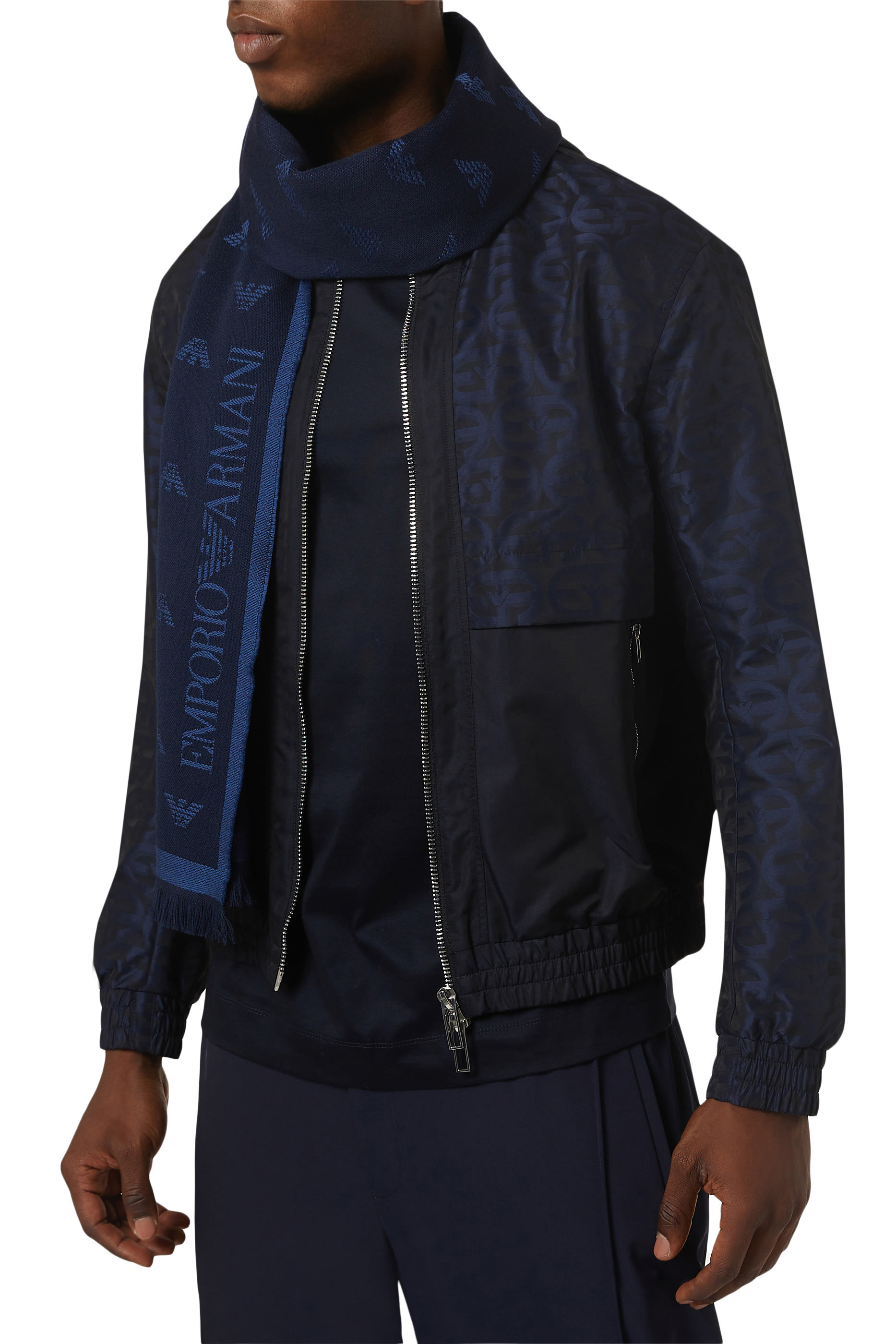 EA Macro Logo Wool Scarf