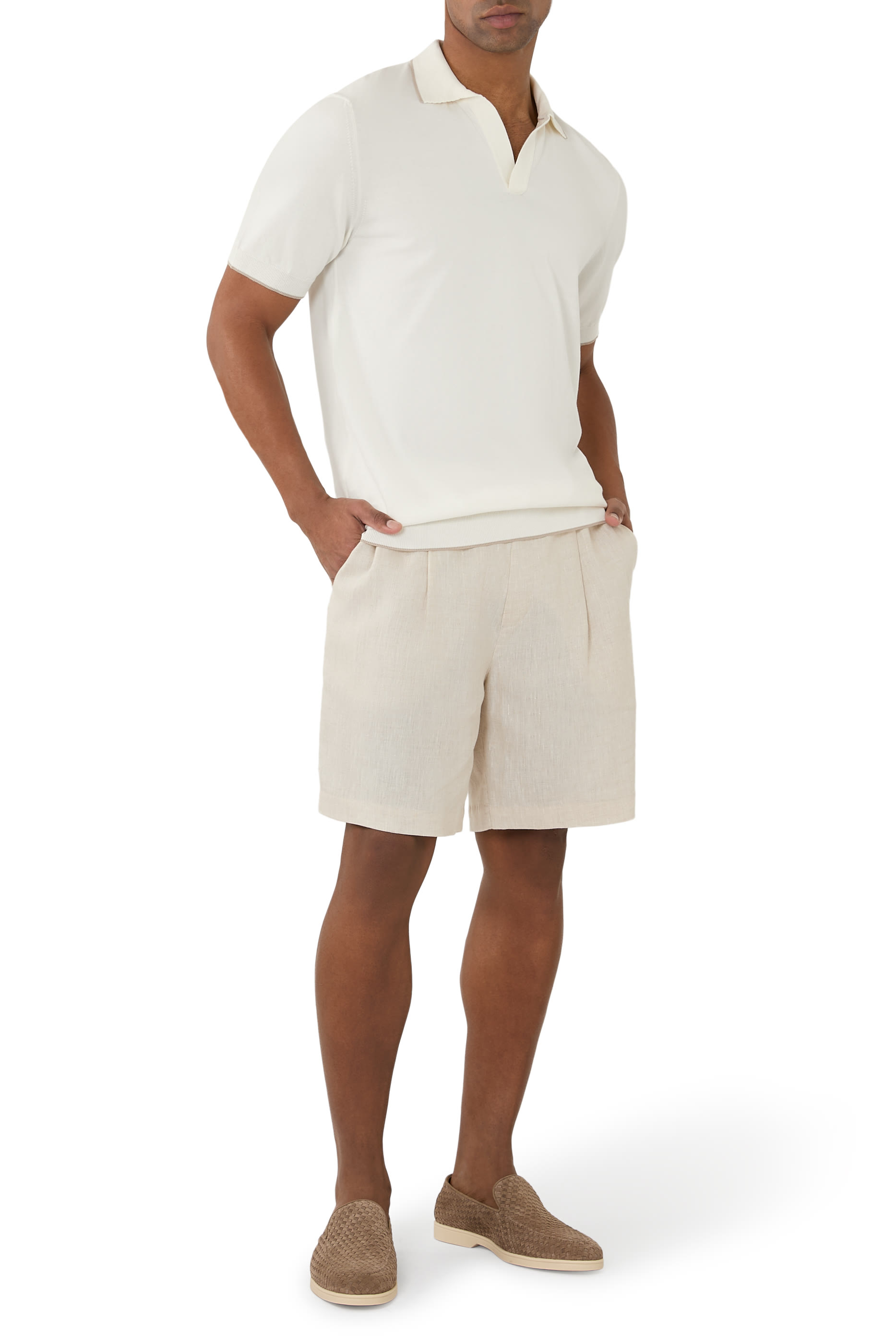 Short-Sleeve Buttonless Polo