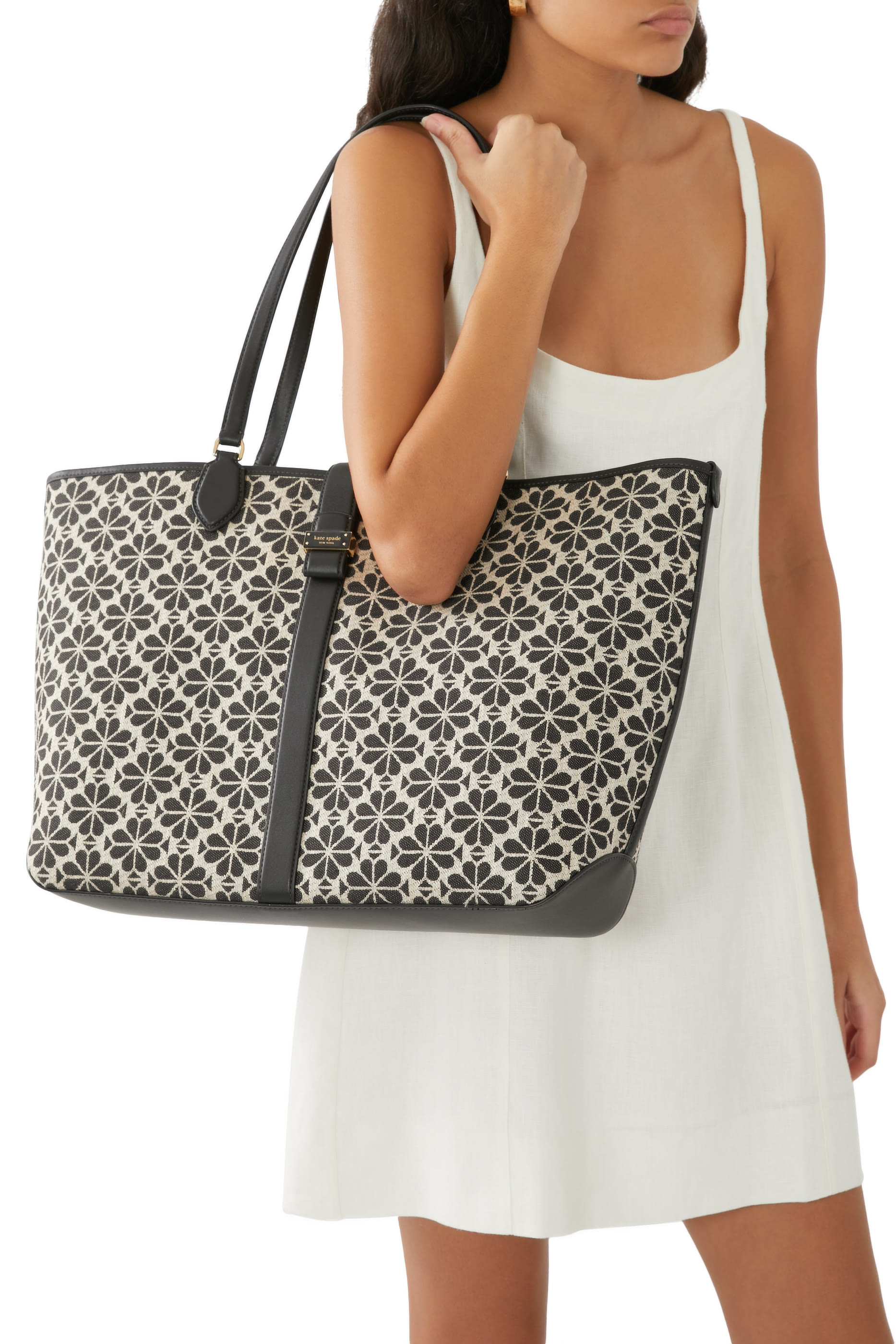 Spade Flower Jacquard Large Open Tote