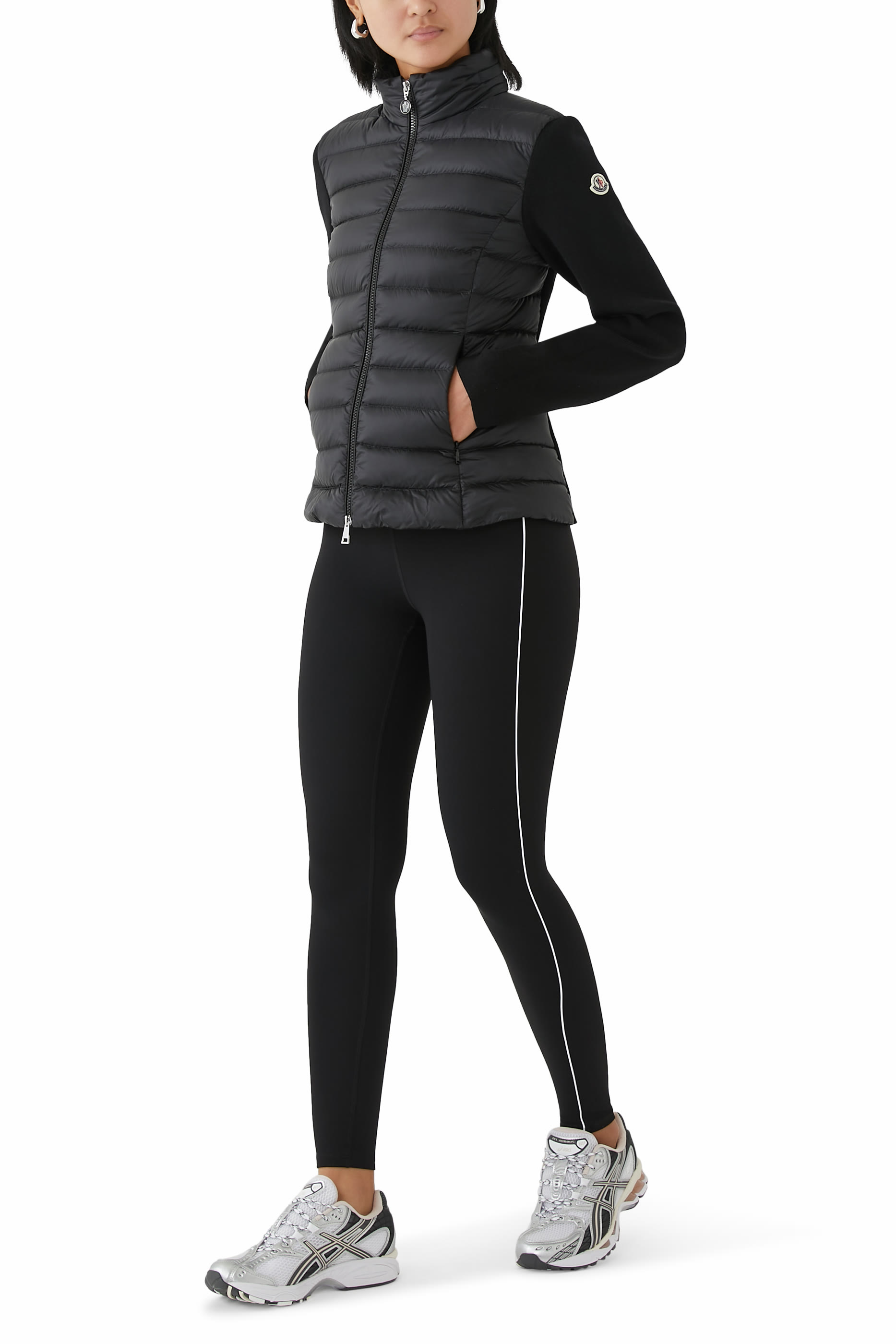 Padded Cotton Zip-Up Cardigan