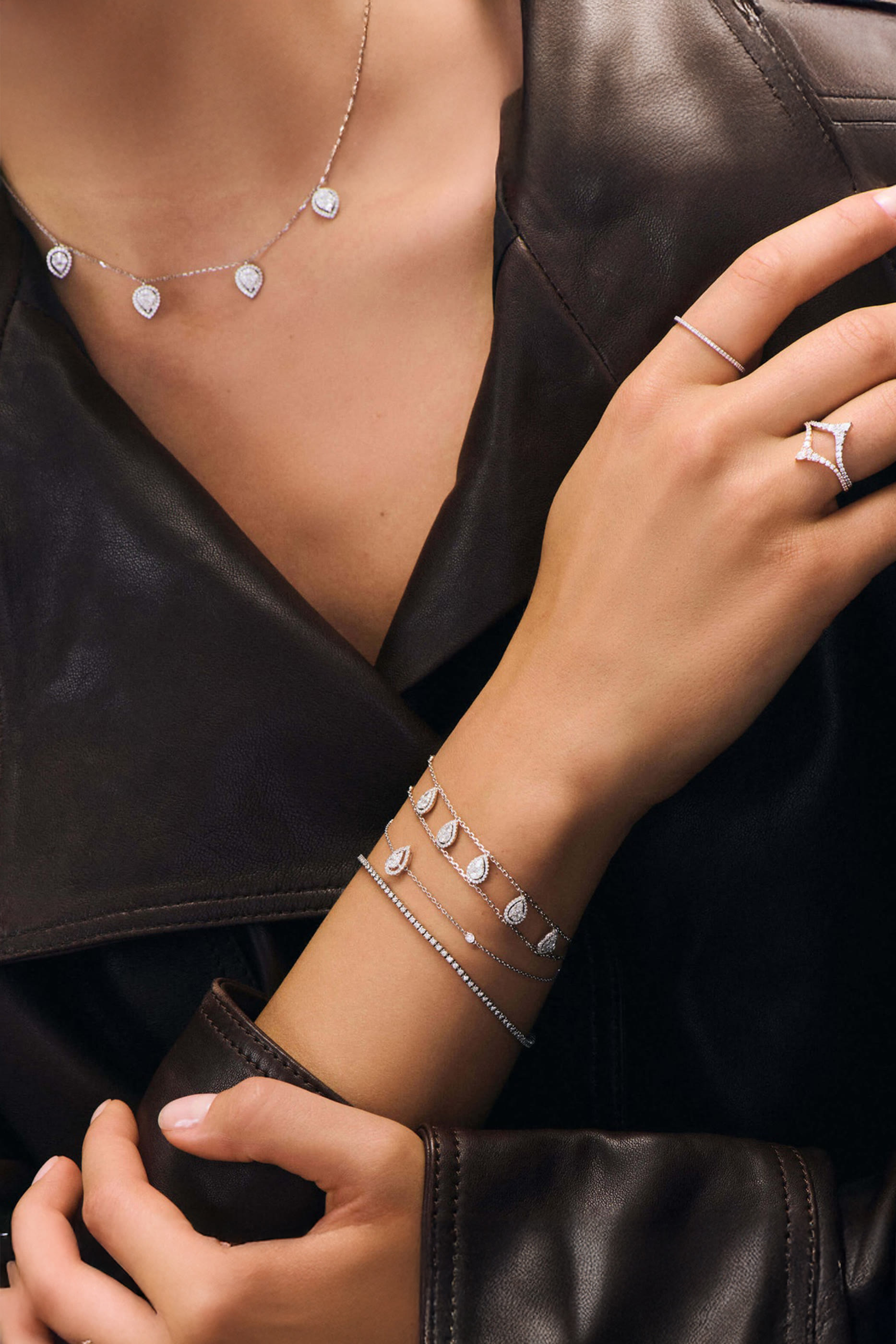 &Eacute;clat Bracelet 5 Pears, 18k White Gold & Diamonds