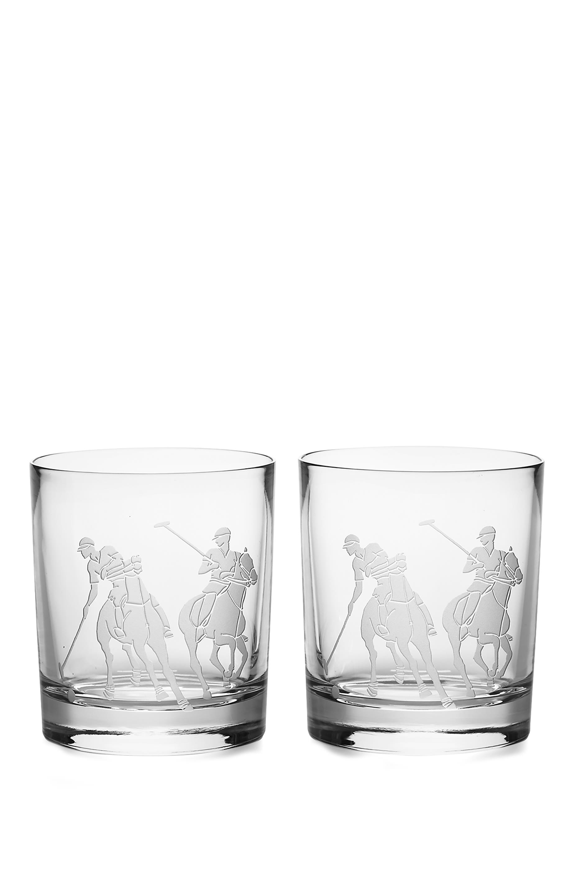 Garrett Double Old Fashion Crystal Whiskey Glass, Set Of Two