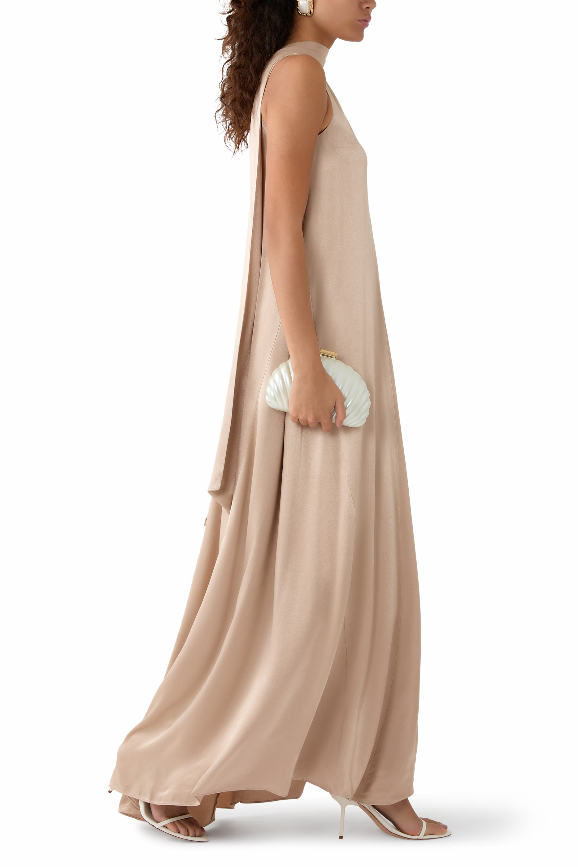 La Lune Scarf Panelled Maxi Dress