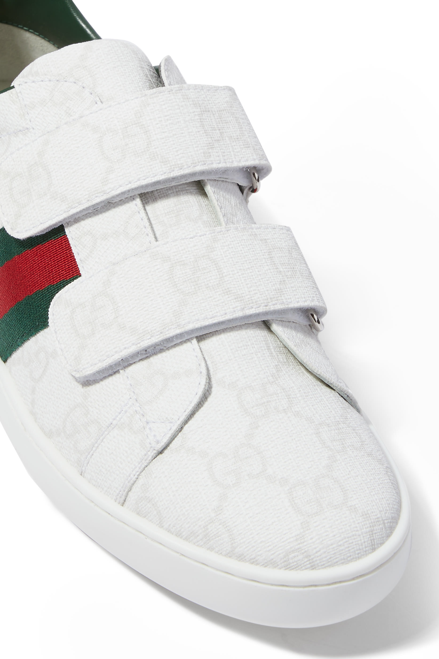 Kids Web-Detail Leather Sneakers