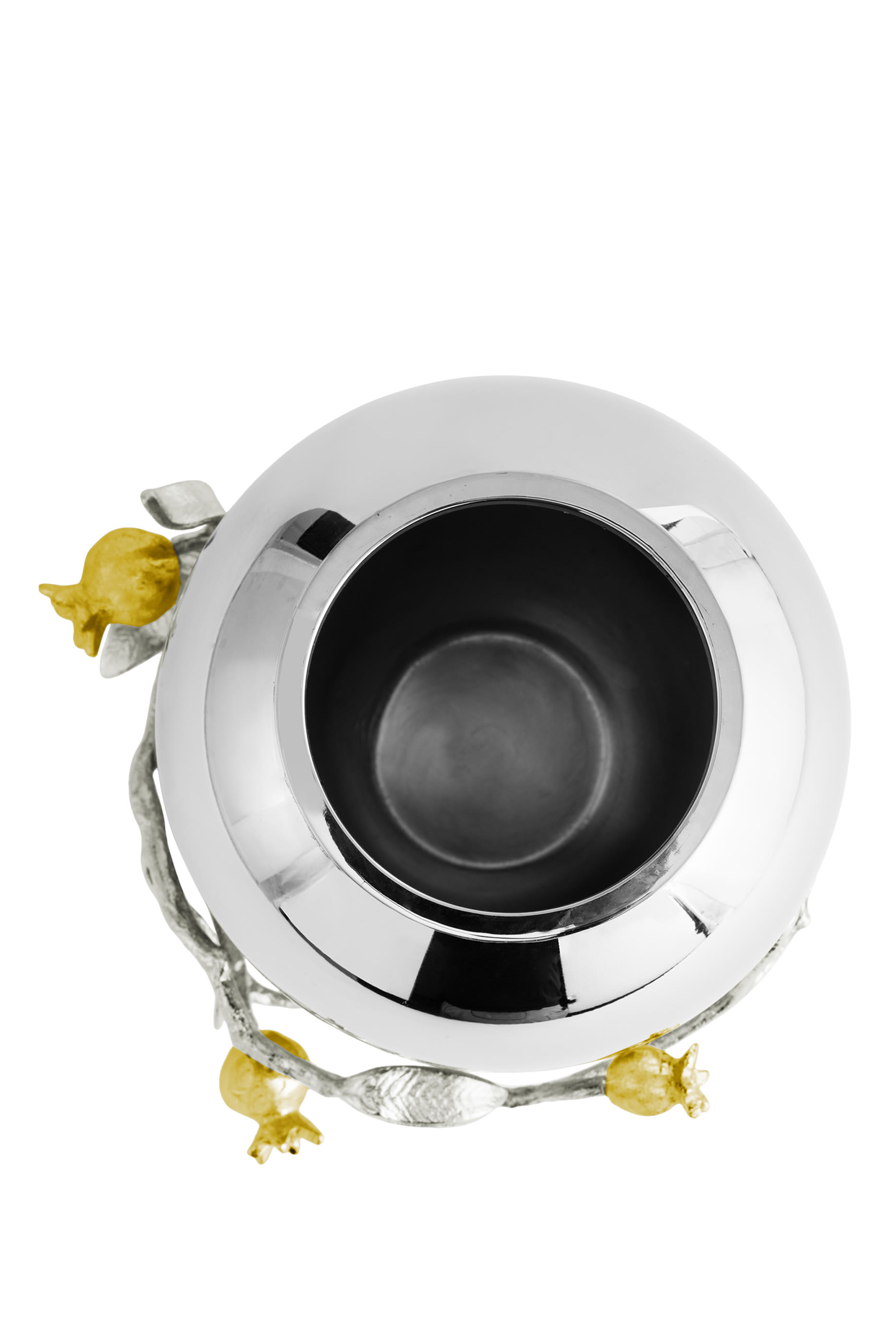 Pomegranate Silver & Gold Vase