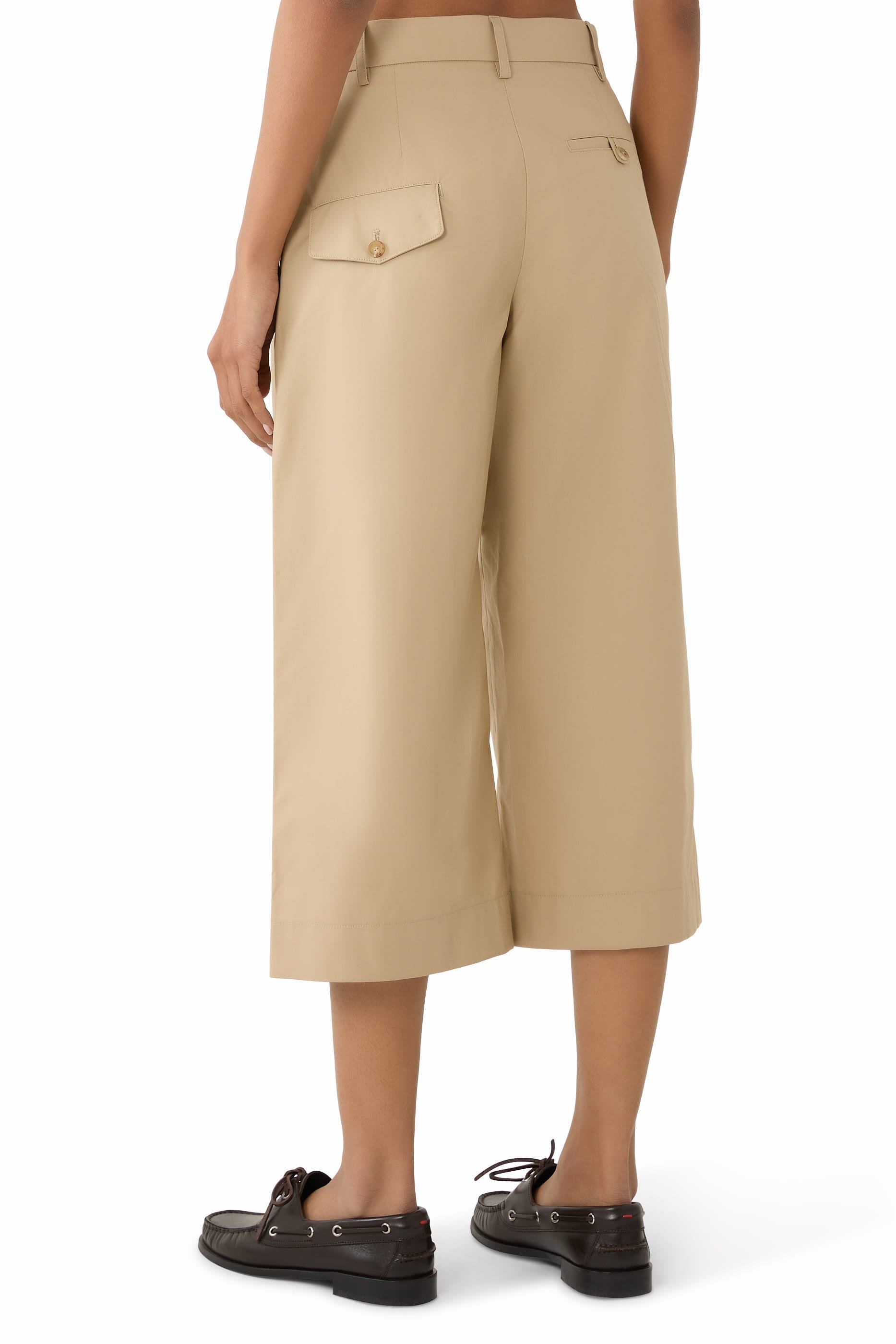 Cotton Wide-Leg Trousers 