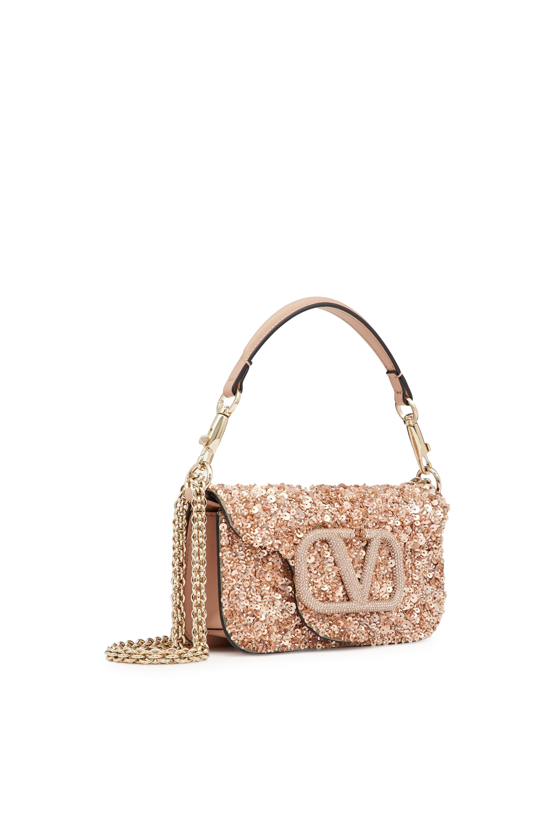 Small Sequin-Encrusted Loc&ograve; Shoulder Bag
