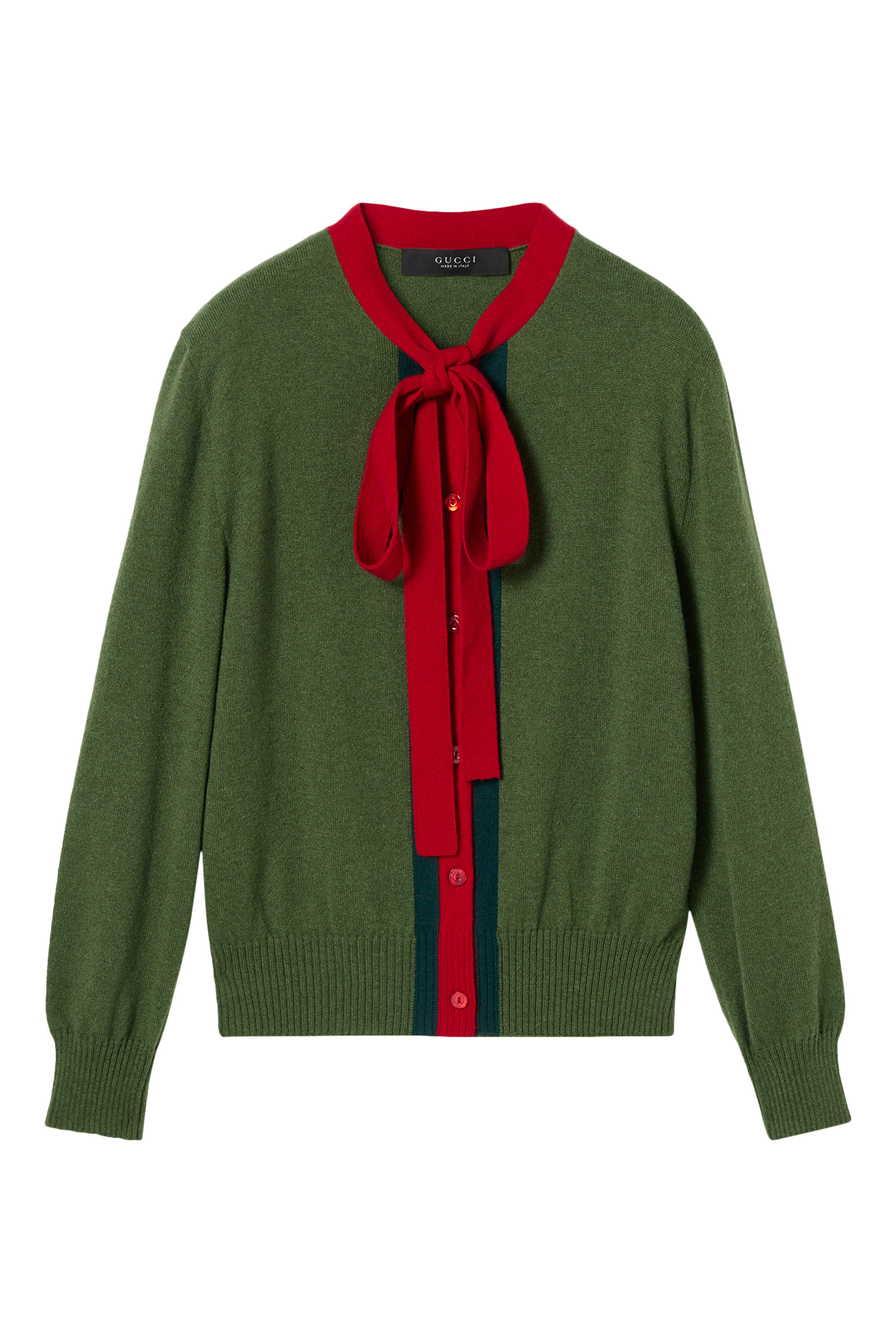  Knit Wool-Cashmere Cardigan with Web 