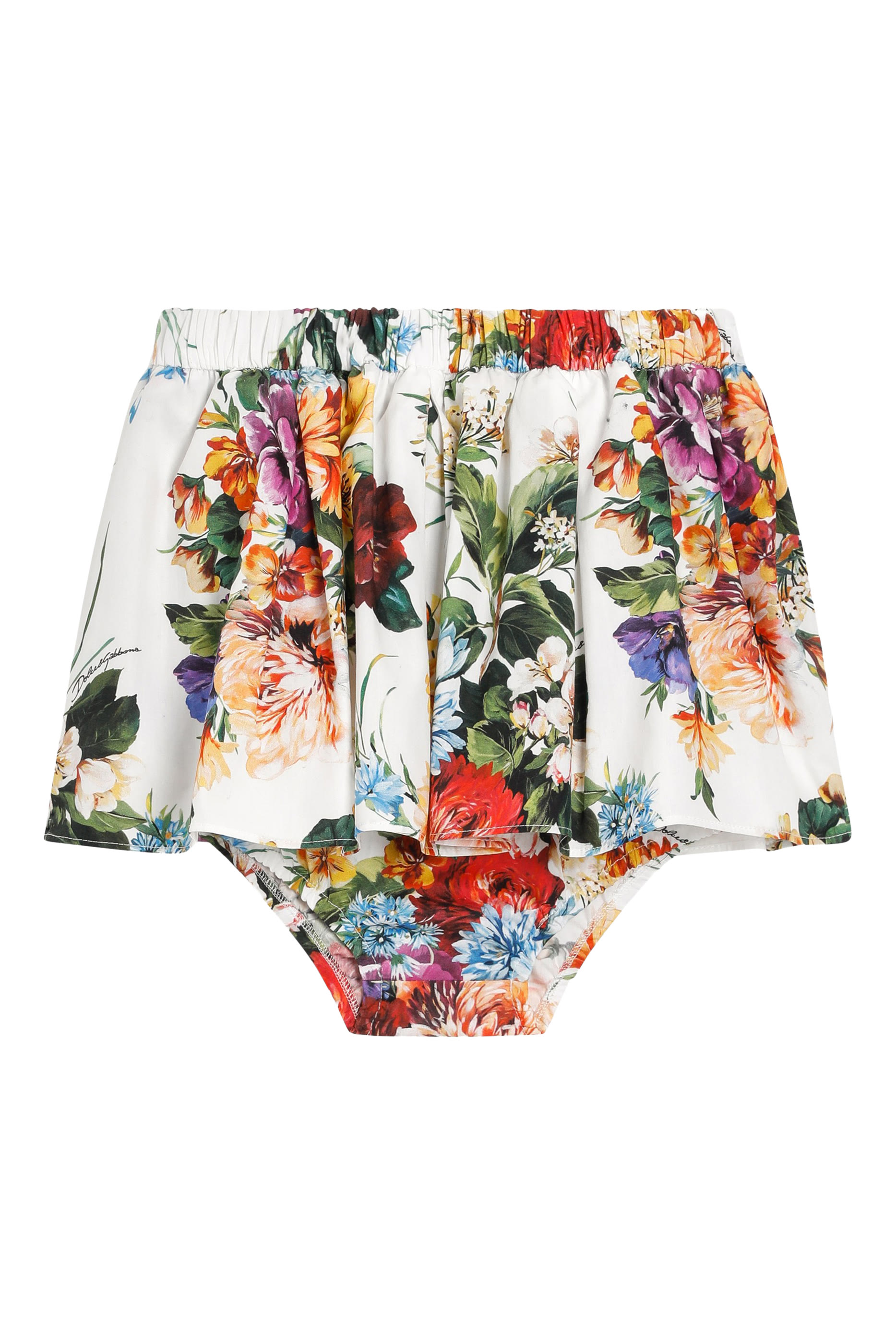 Kids Flower-Print Cotton Poplin Skirt