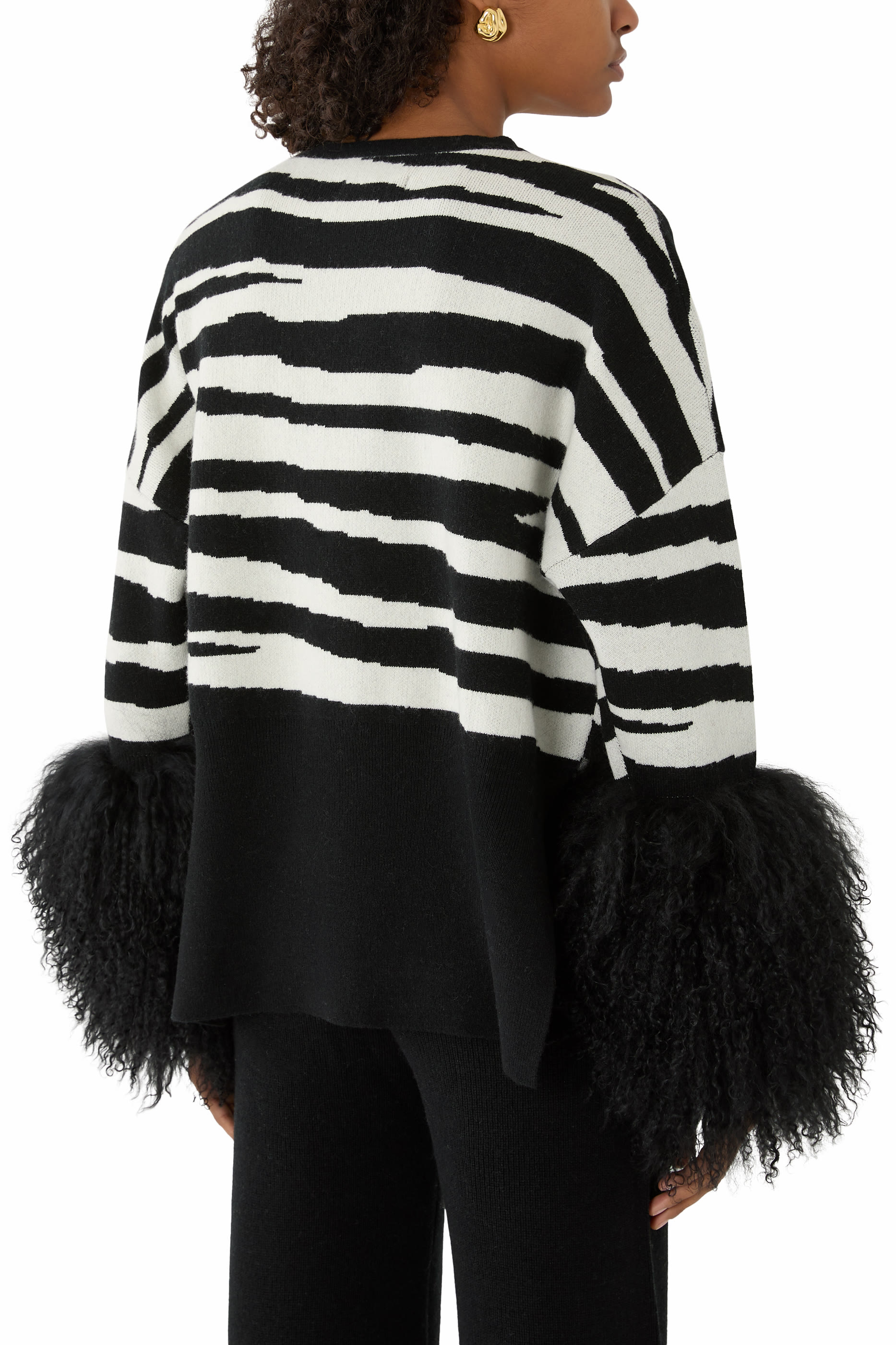 The Shearling Cuff Sweater 