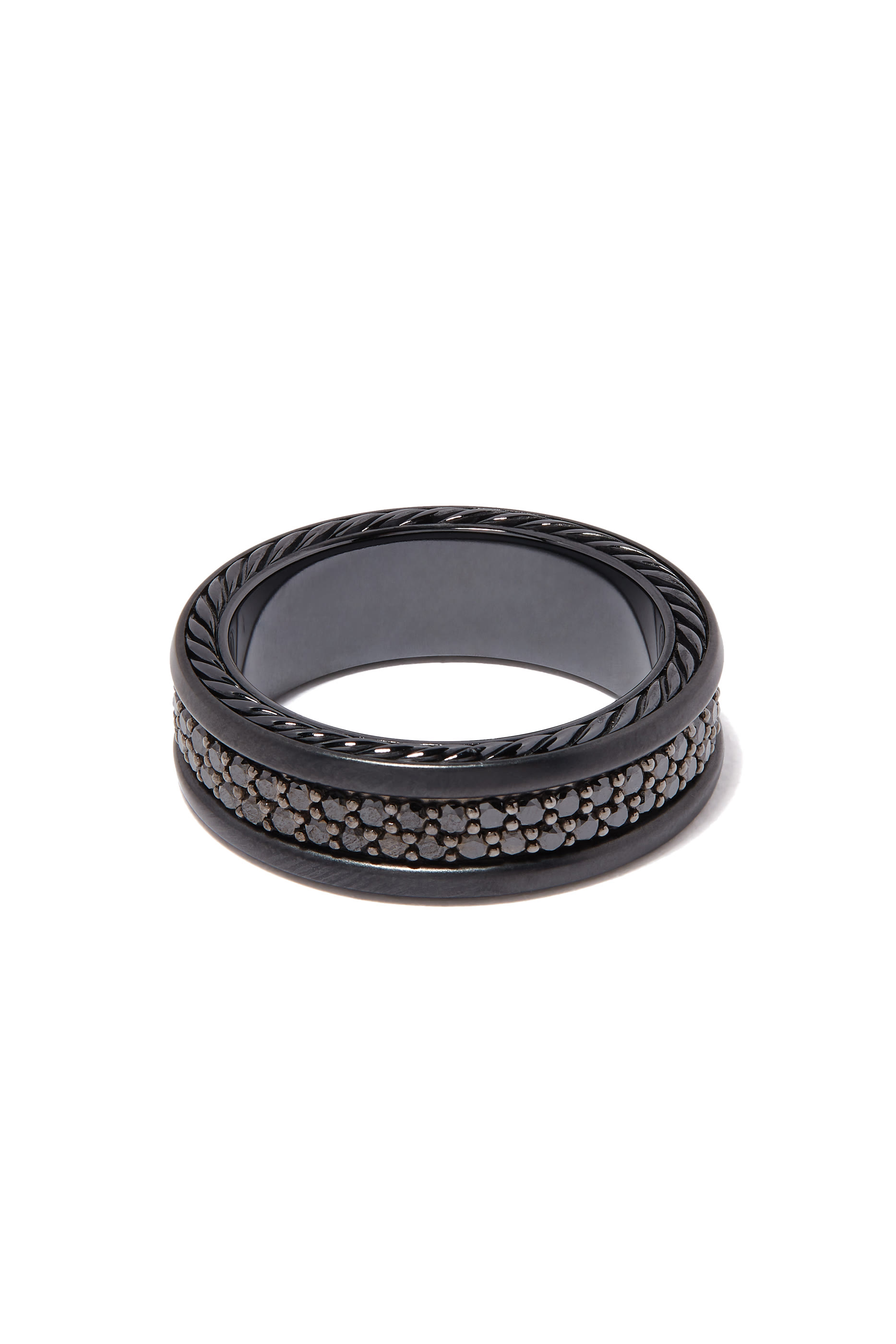 Streamline&reg; Black Diamond Two Row Band Ring