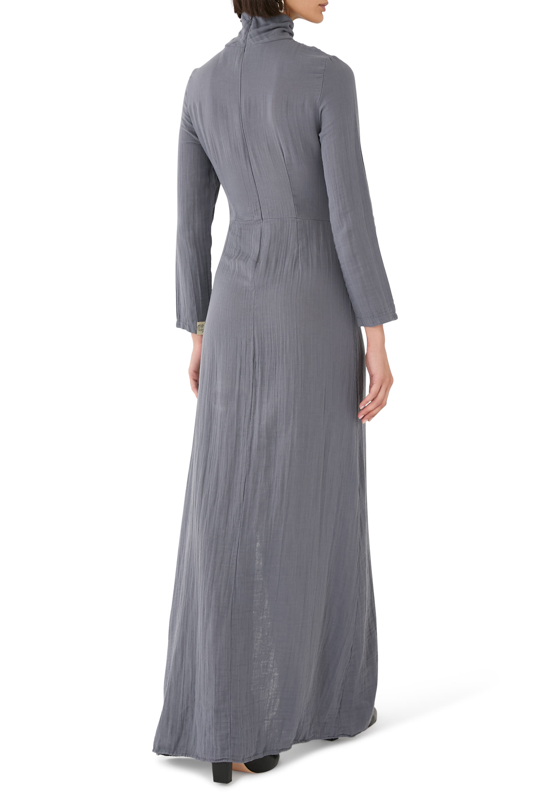 High-Neck Back Opening Dress