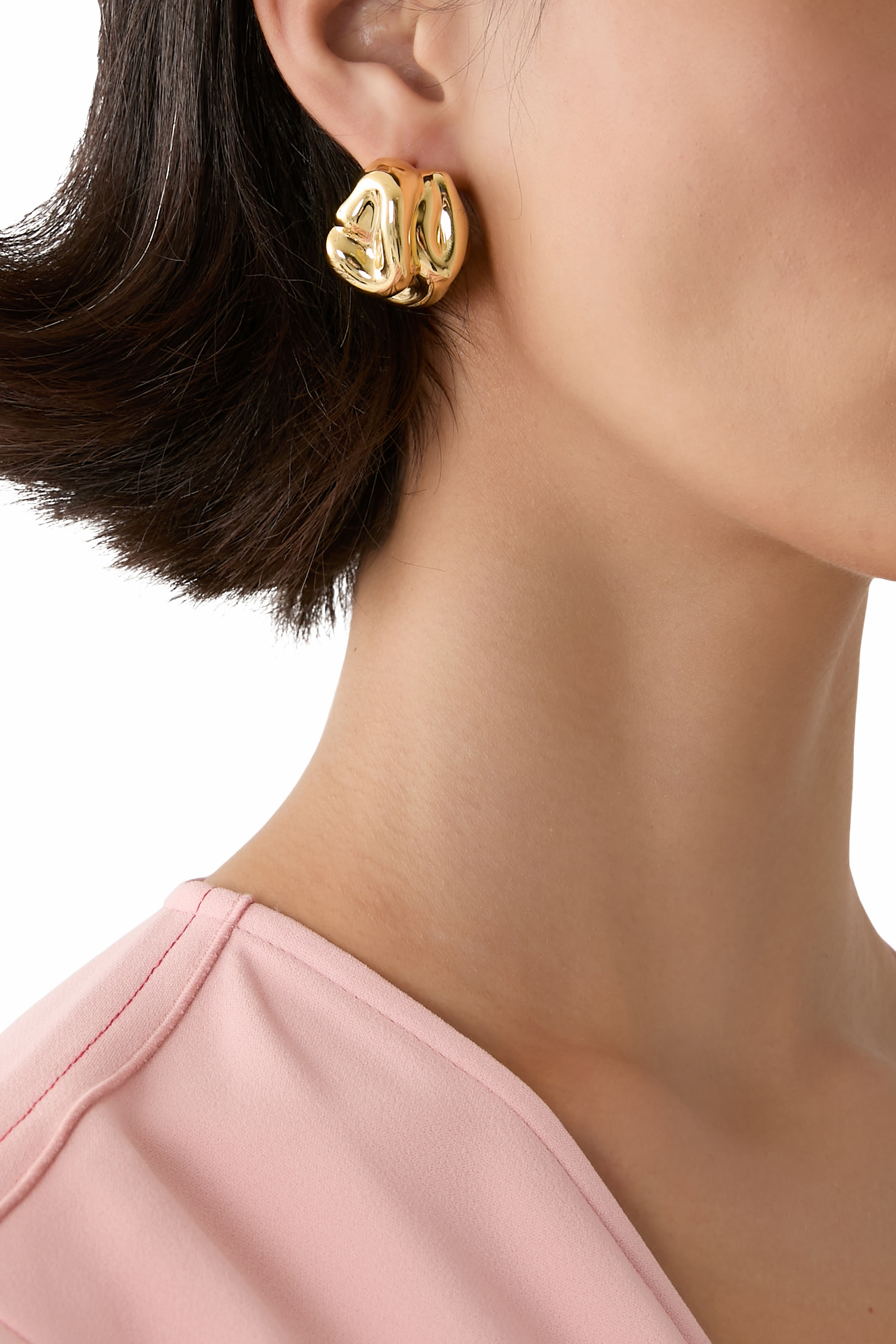 Knoll Earrings, Recycled Sterling Silver Plated in 18ct Yellow Gold Vermeil