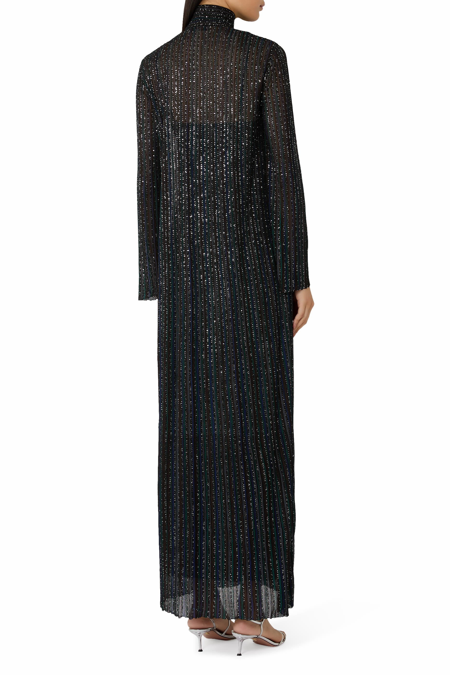  Partialized Sequinned Knit Dress 