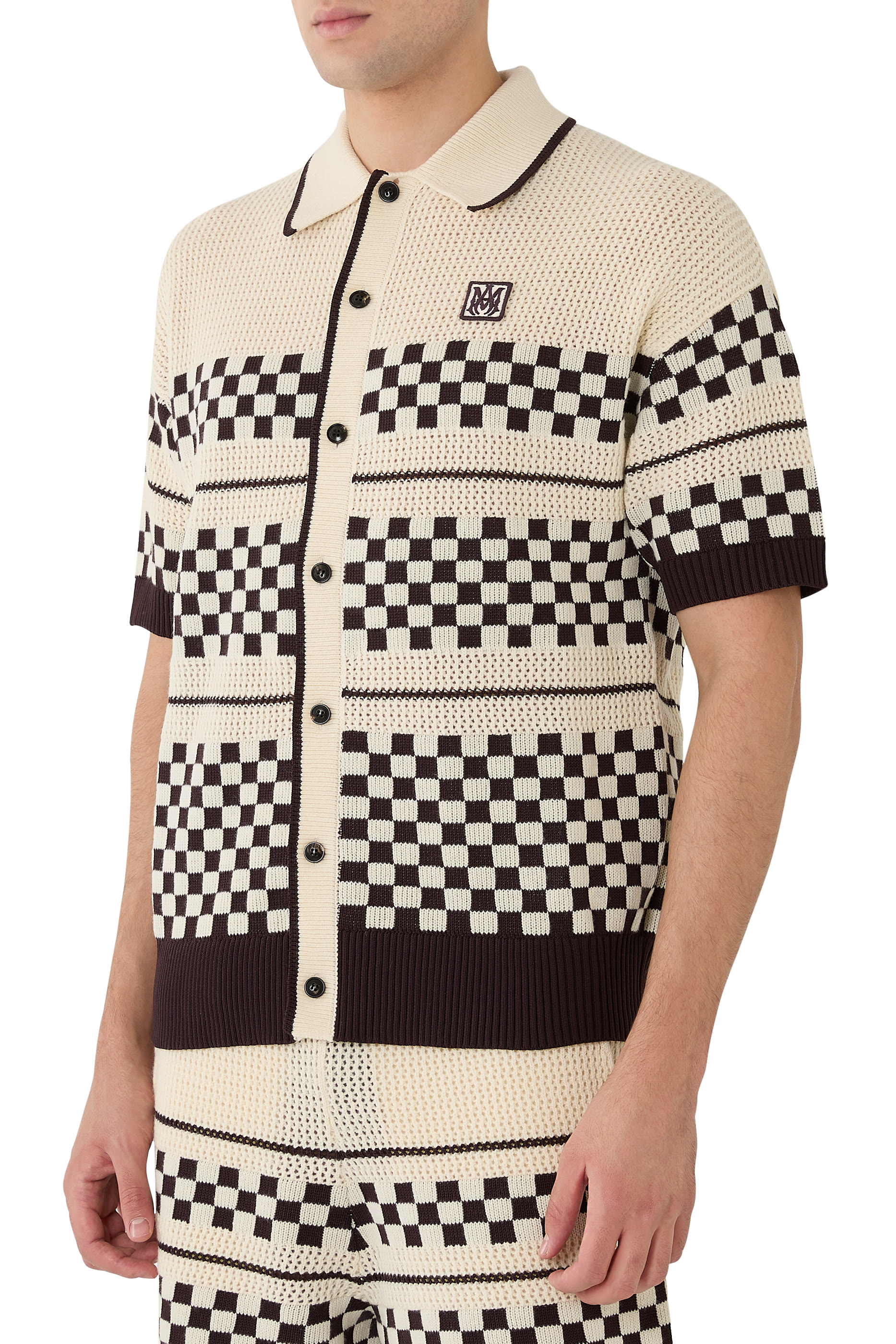 Checkered Mesh Wool Shirt 