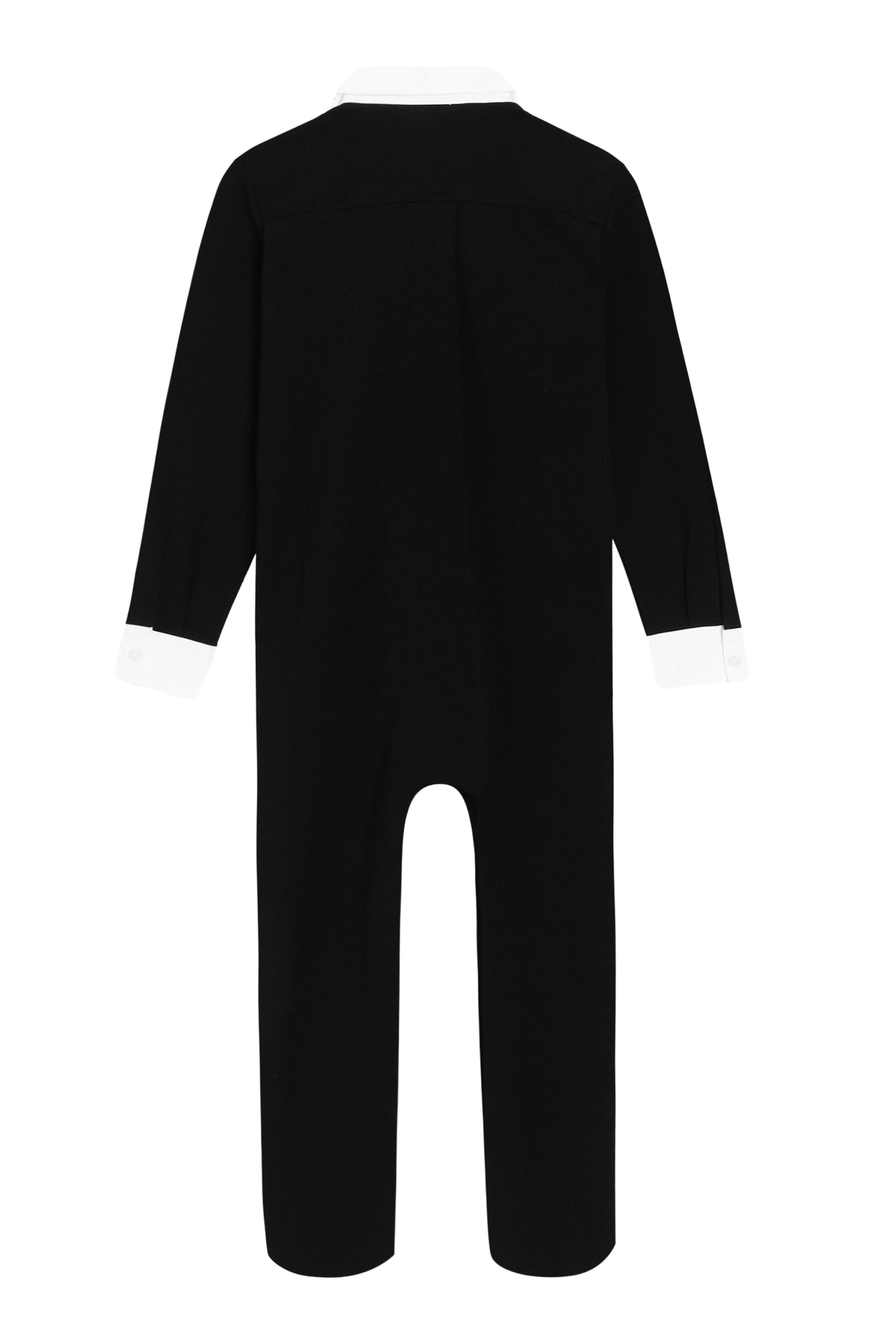 Kids Embroidered Bow Tie Interlock Romper