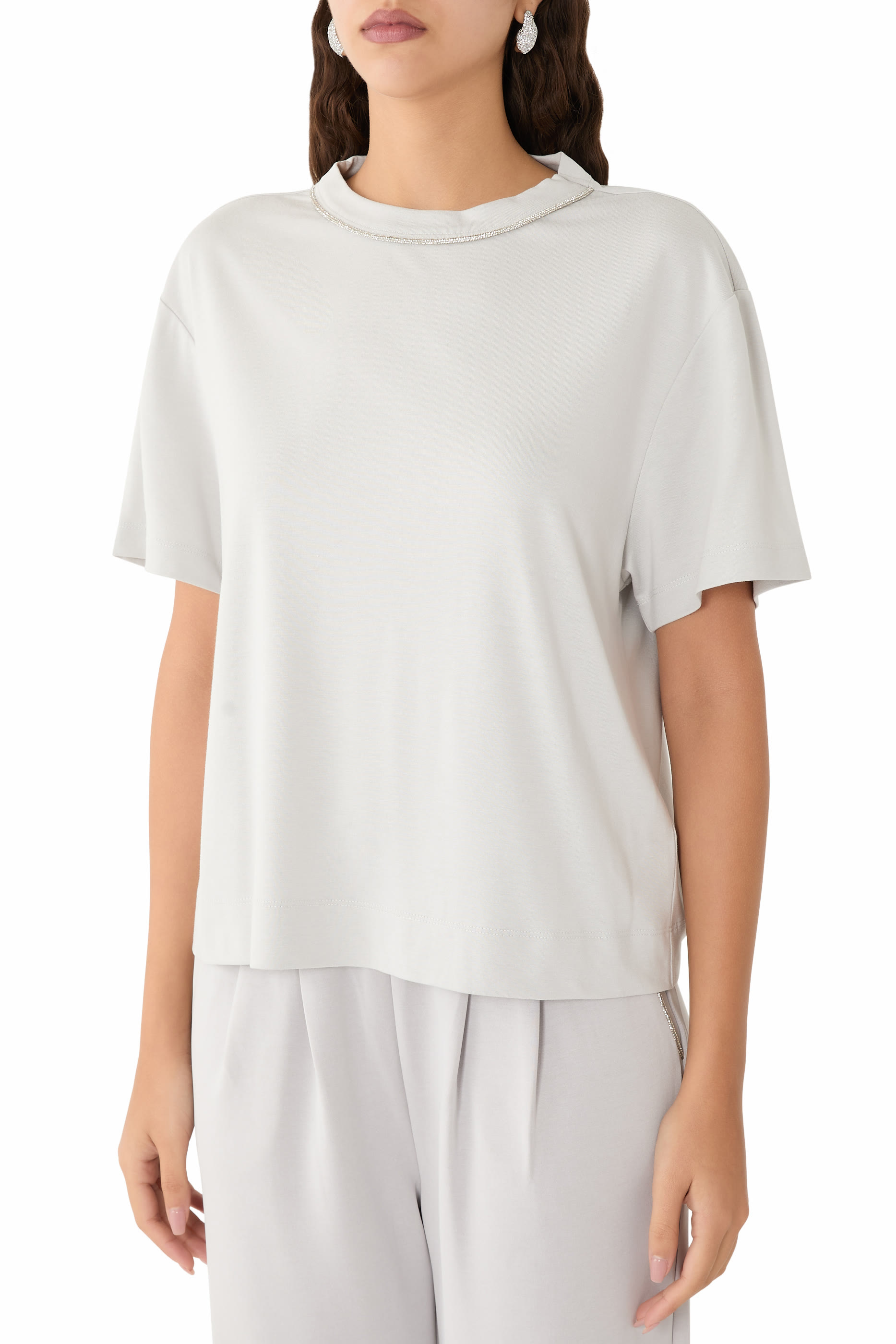 Precious Viscose-Blend Crew Neck T-Shirt