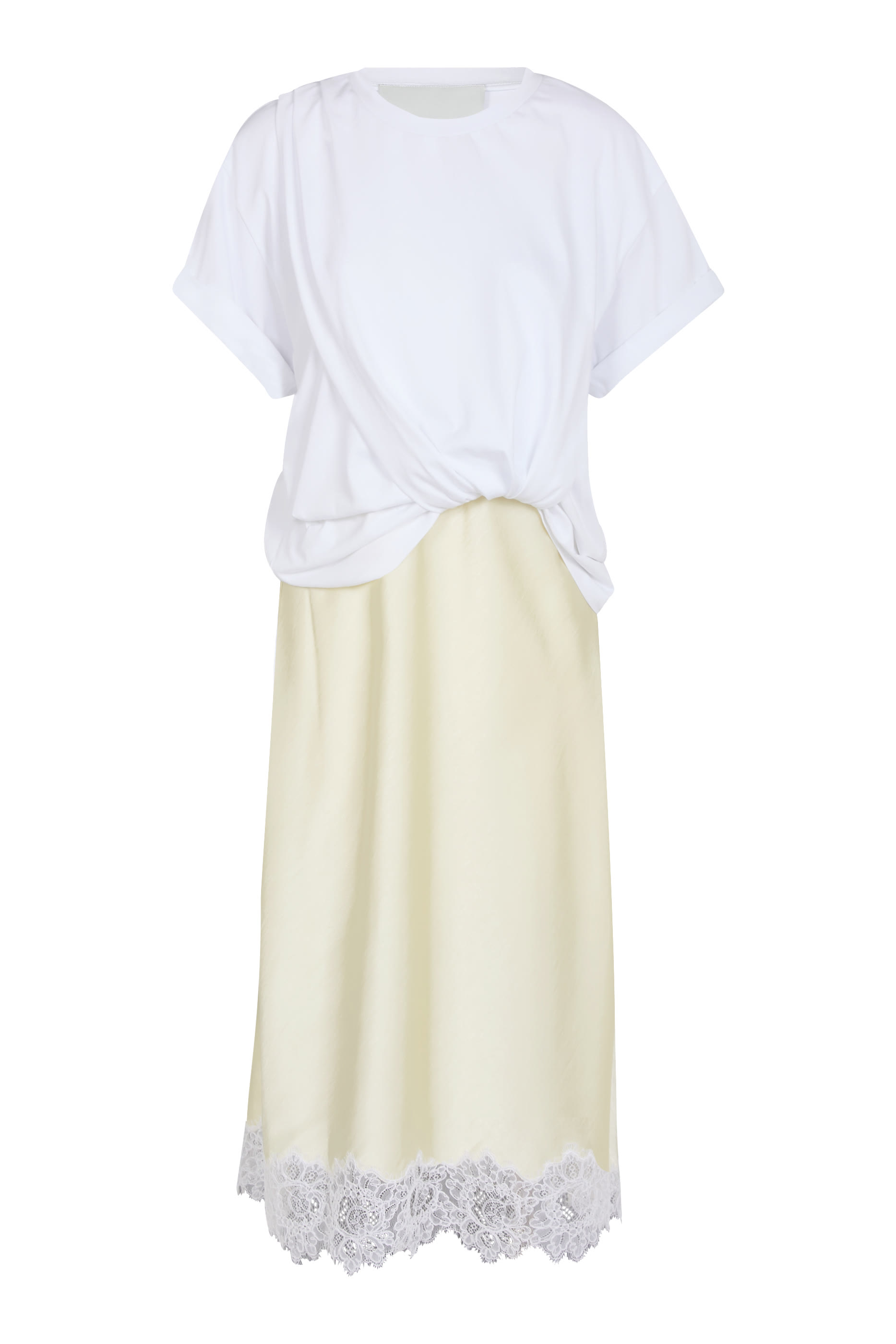 Draped T-Shirt Slip Combo Dress