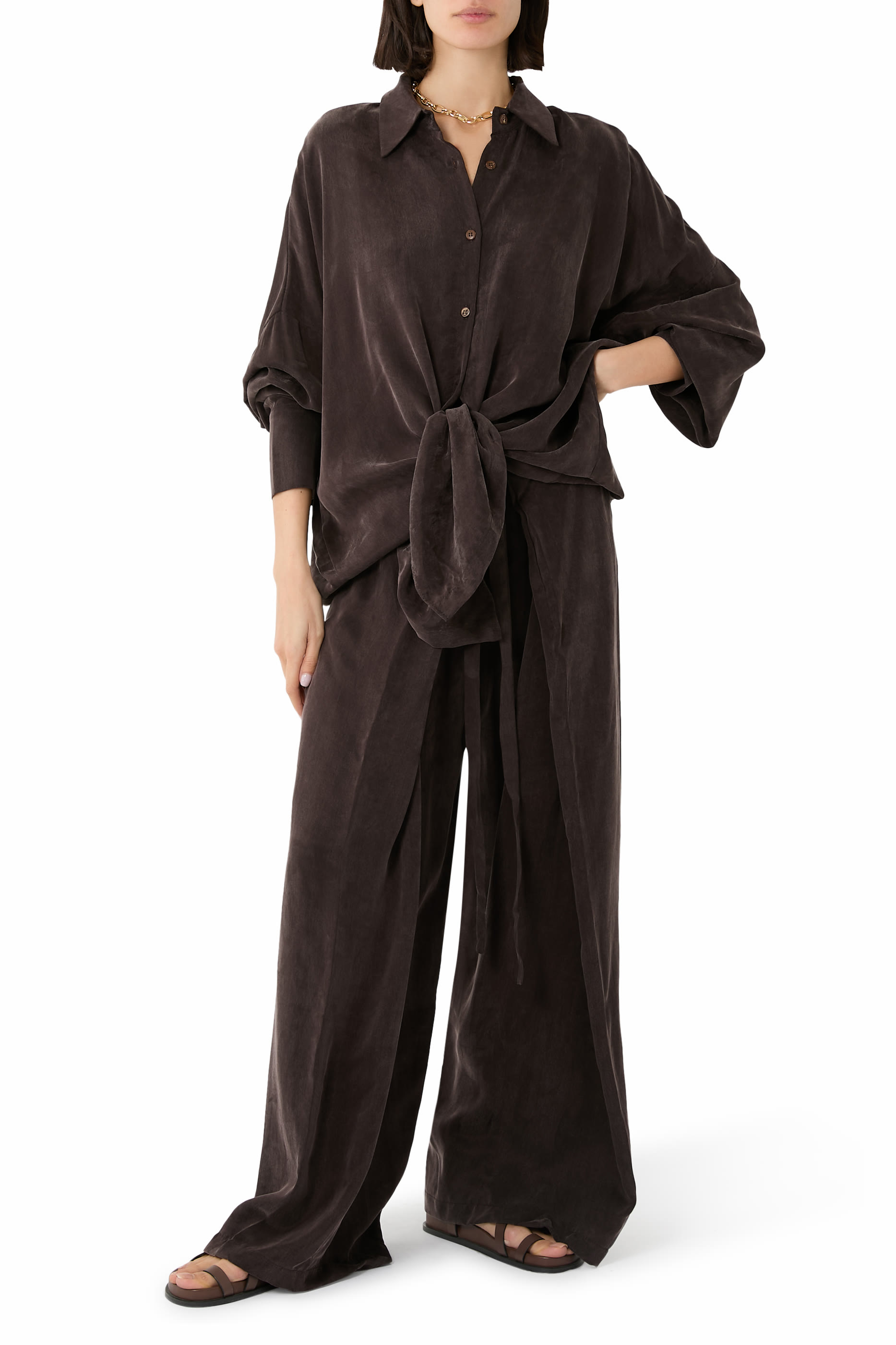 Collared Shirt with Long Cuffs