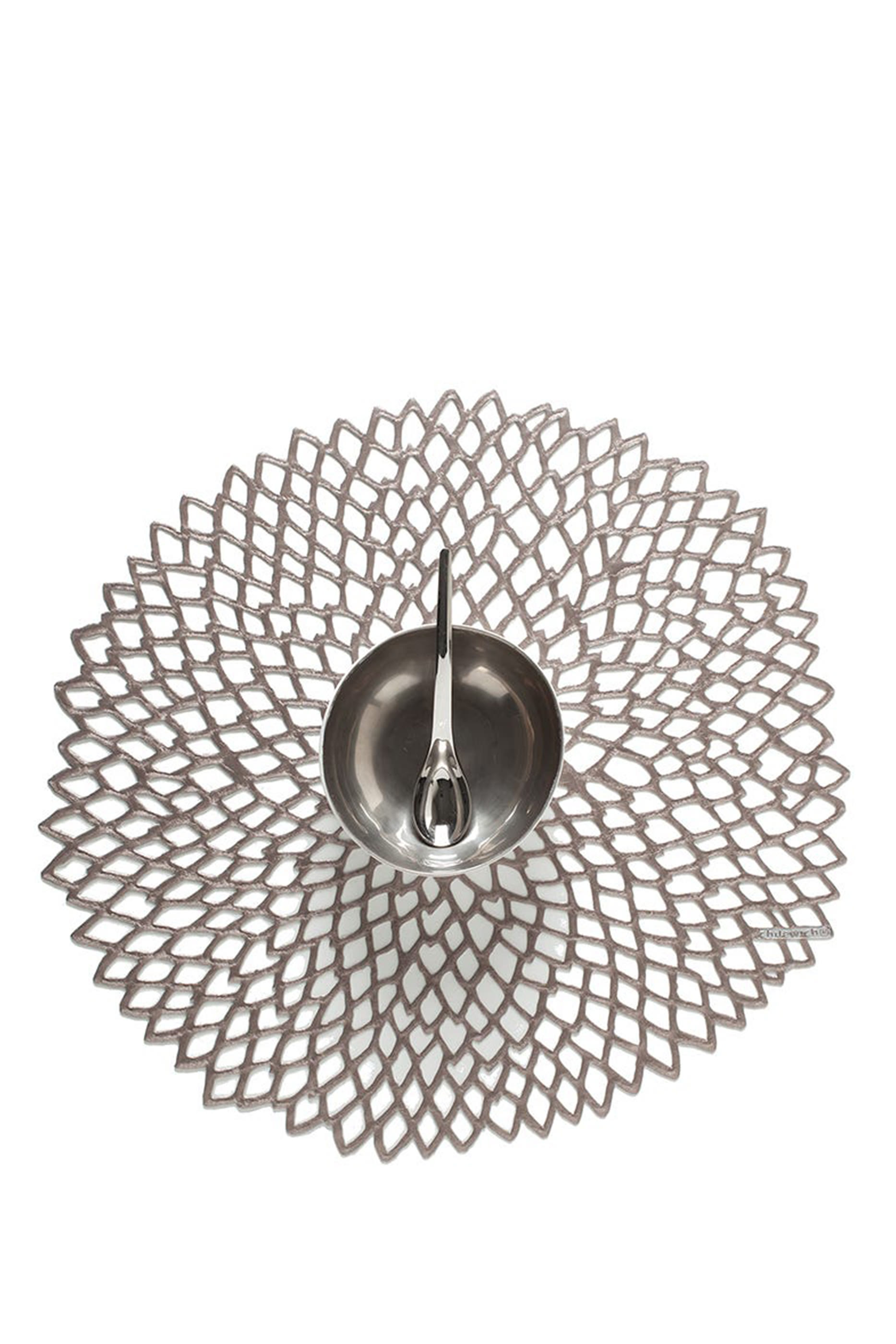 Pressed Vinyl Dahlia Round Placemat