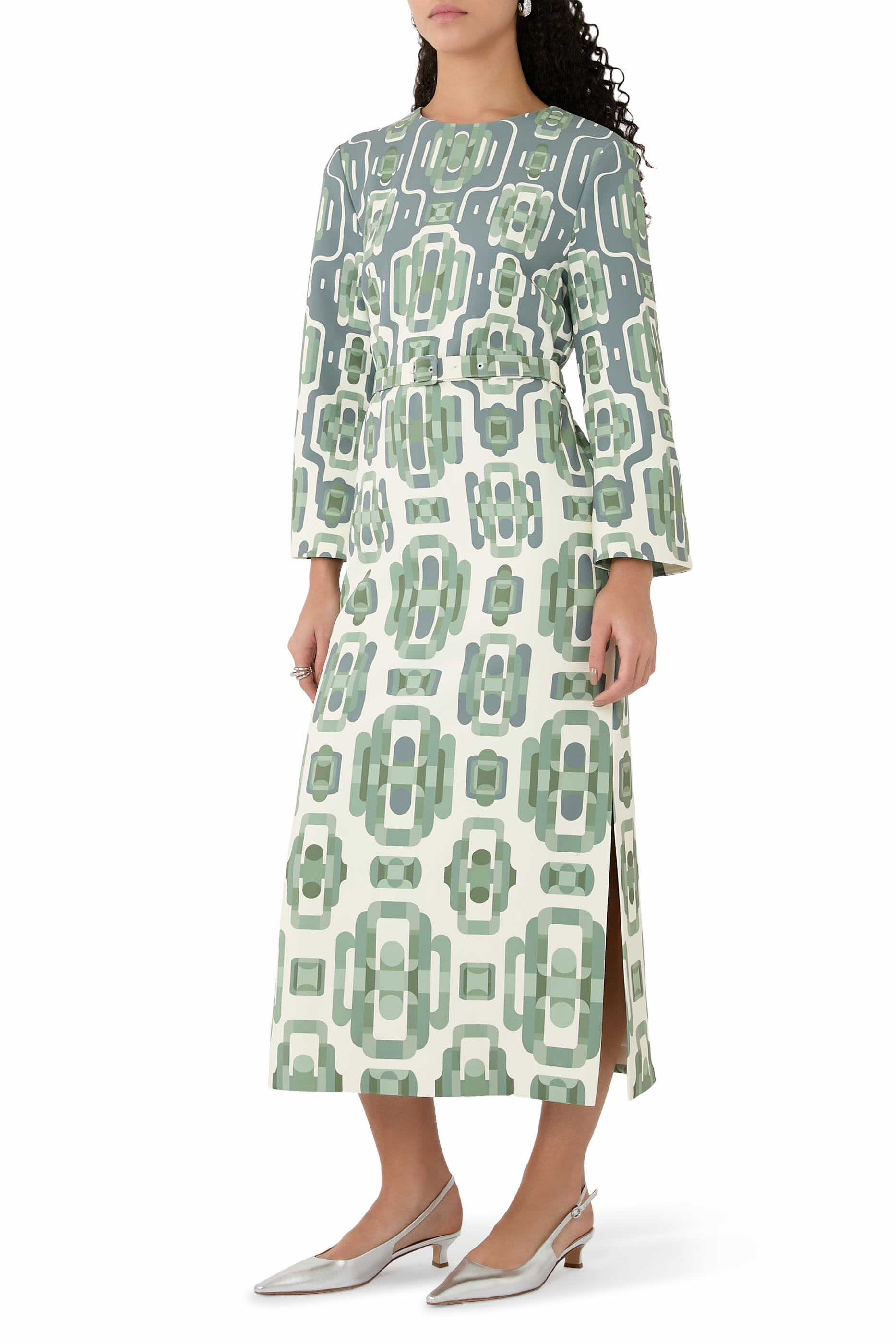 Larissa Printed Slit Dress