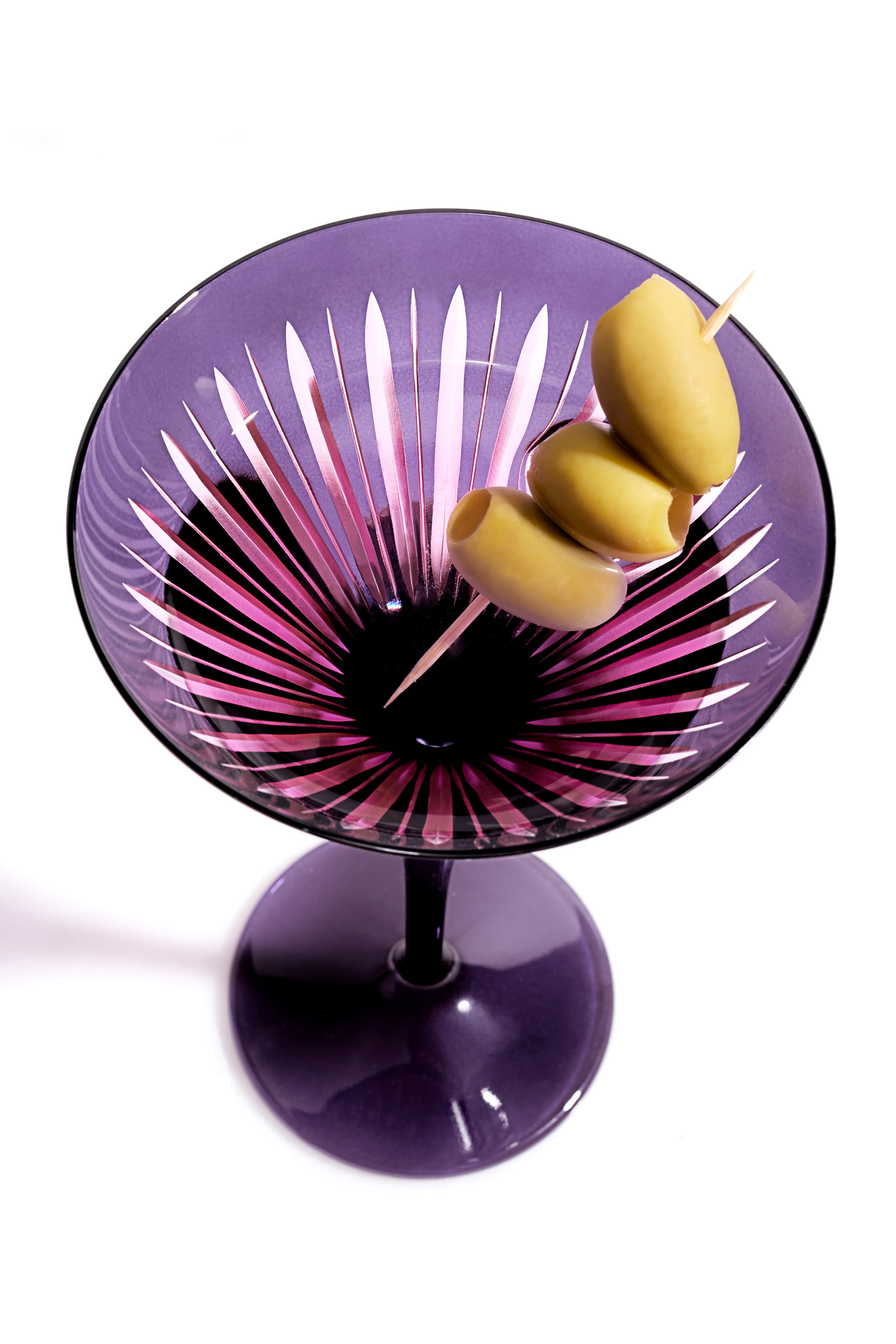 Prism Purple Martini Glass, Set of 4
