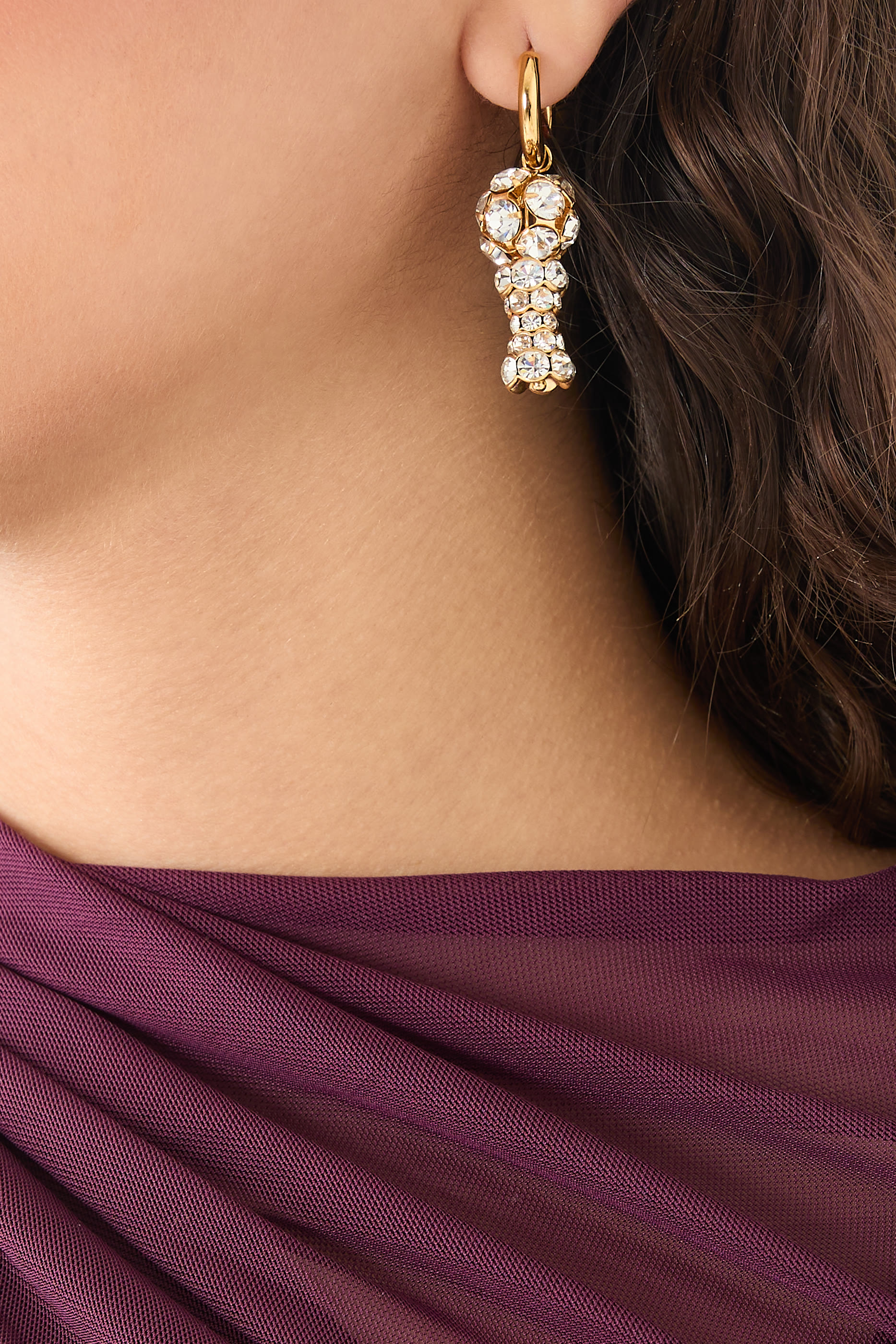 Line and Cube Hoop Earrings