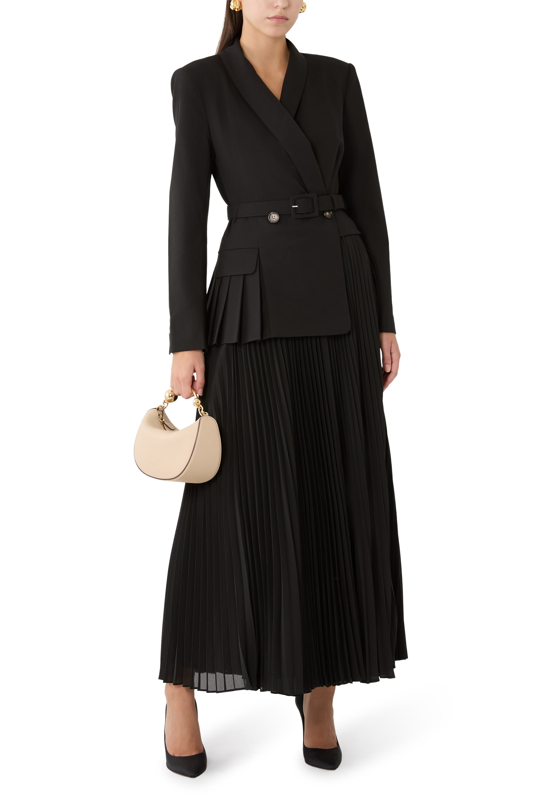 Alexandra Pleated Blazer Midi Dress