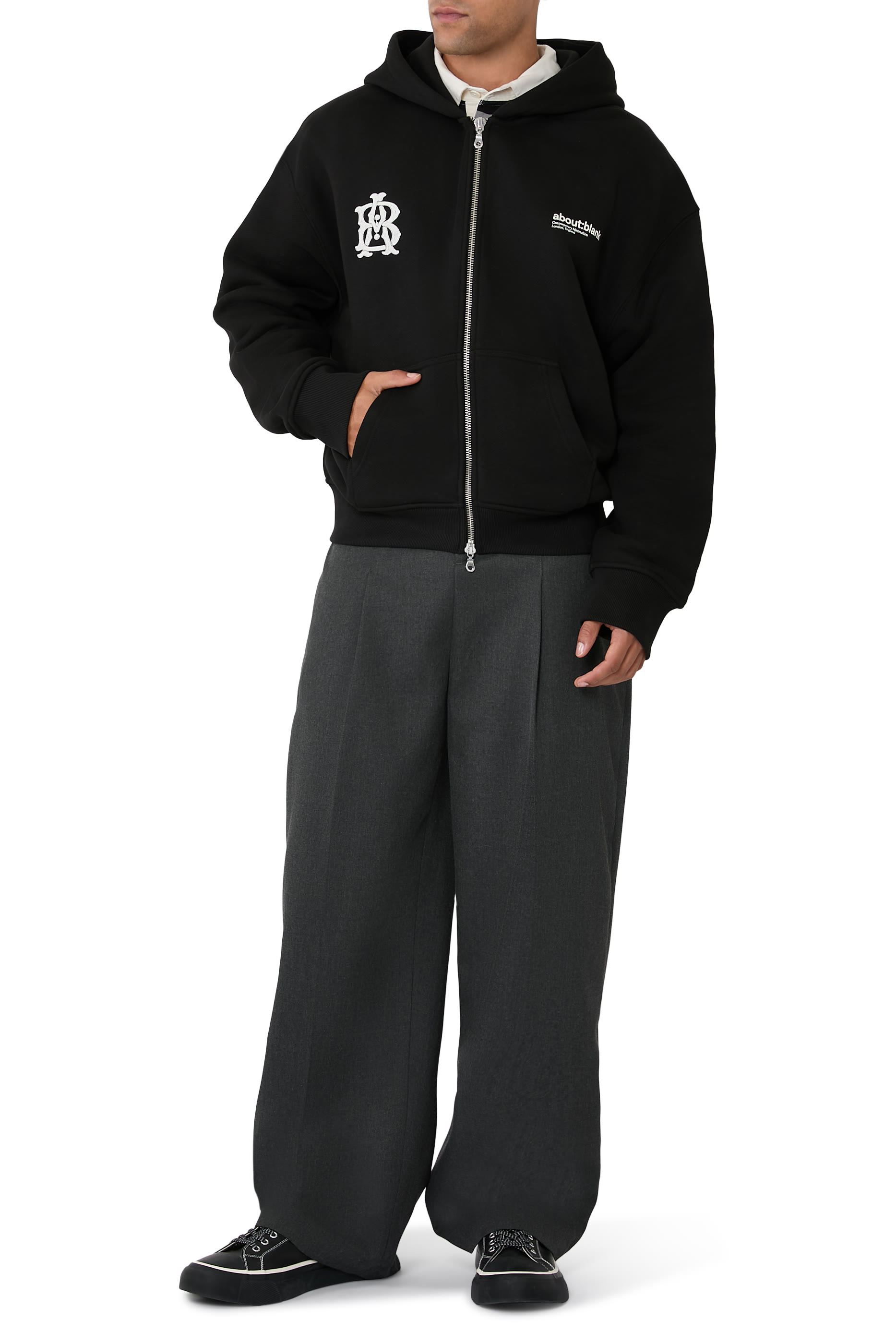 Dual Logo Zip Hoodie